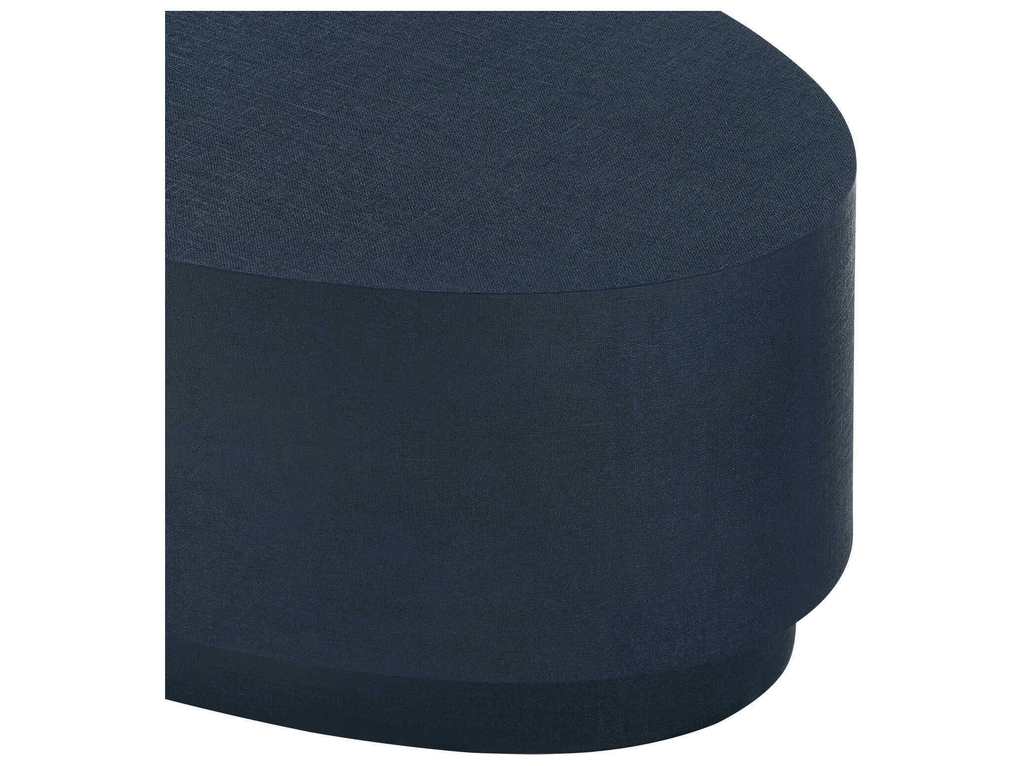 Villa & House Oval Fabric Blue Steel Coffee Table