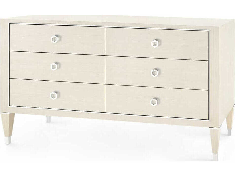Villa & House Morris 6-Drawers Beige Oak Wood Double Dresser