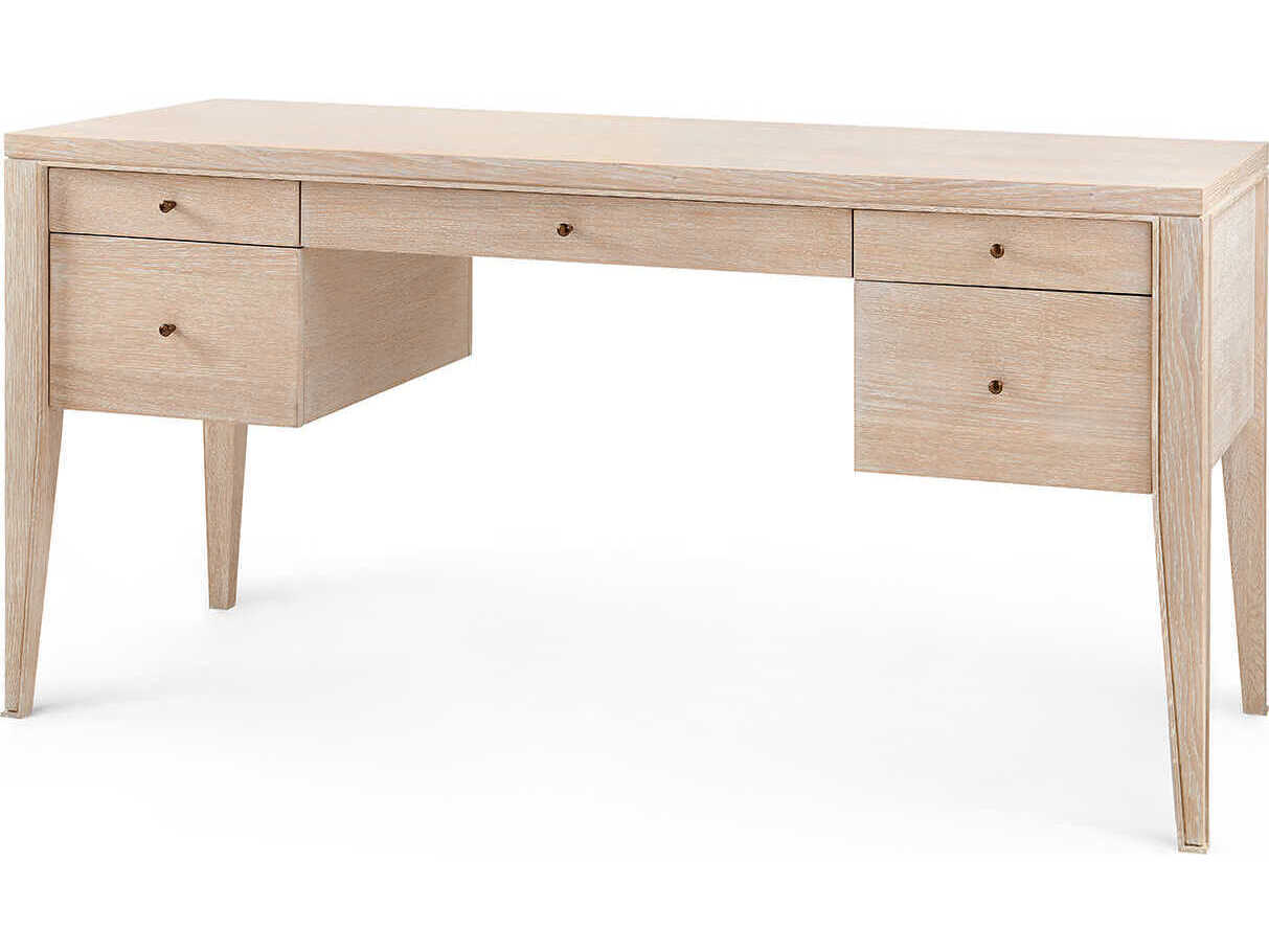 Villa & House Paola Sand Brown Oak Wood Secretary Desk