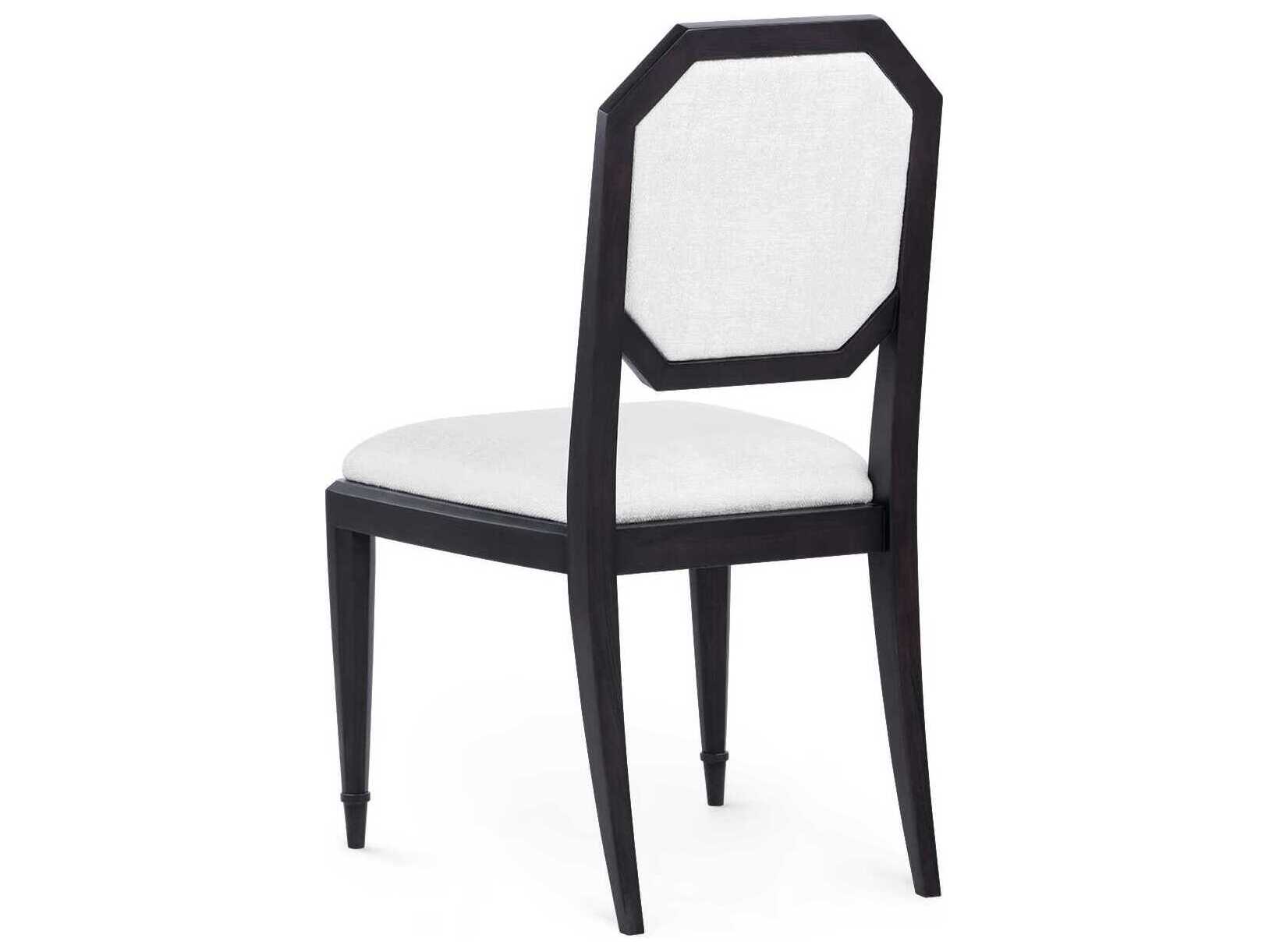 Villa & House Philippe Rubberwood Black Upholstered Armless Dining Chair