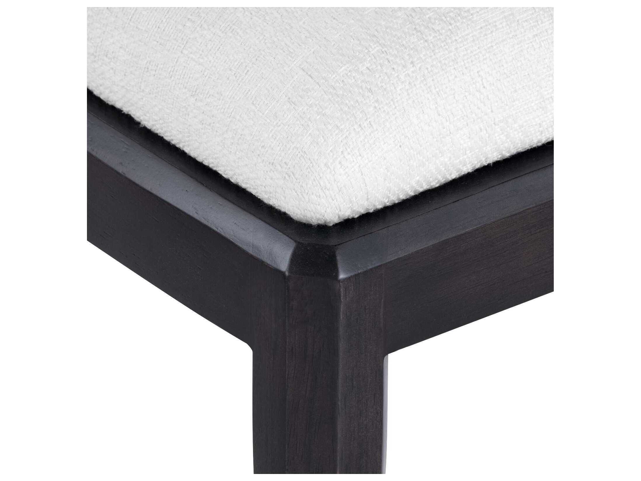 Villa & House Philippe Rubberwood Black Upholstered Armless Dining Chair