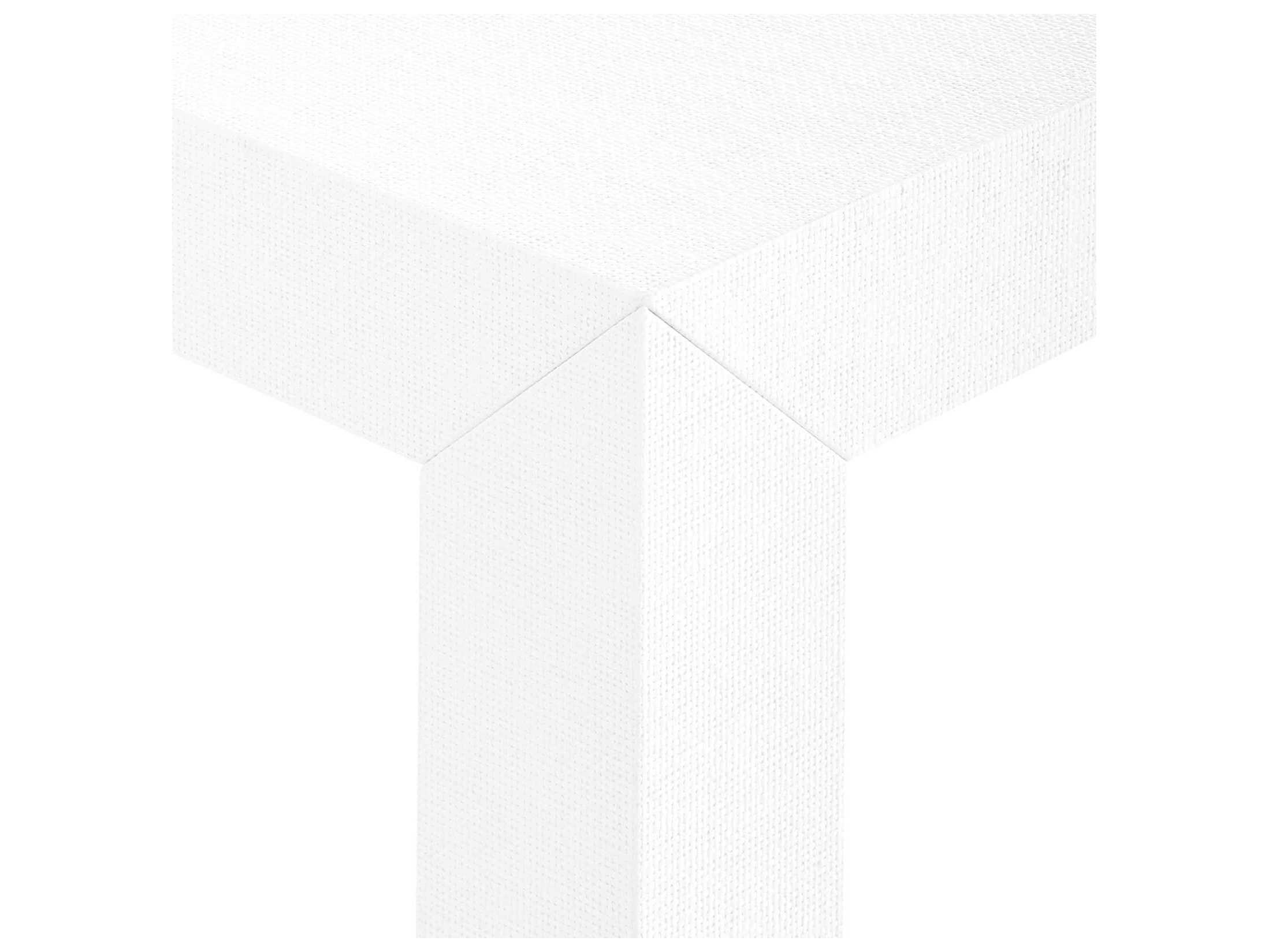 Villa & House Parsons Rectangular Chiffon White End Table