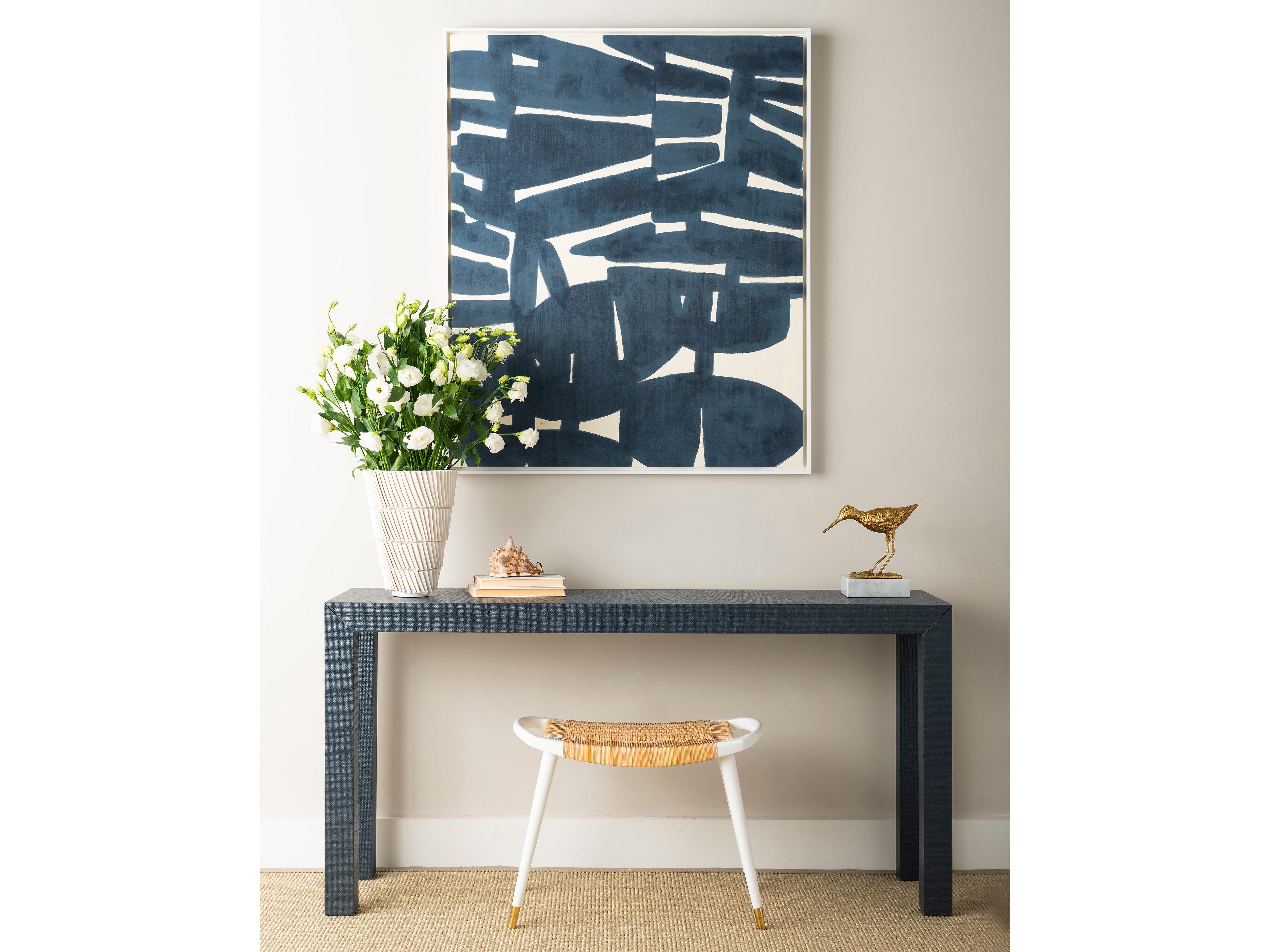 Villa & House Rectangular Wood Deep Navy Console Table