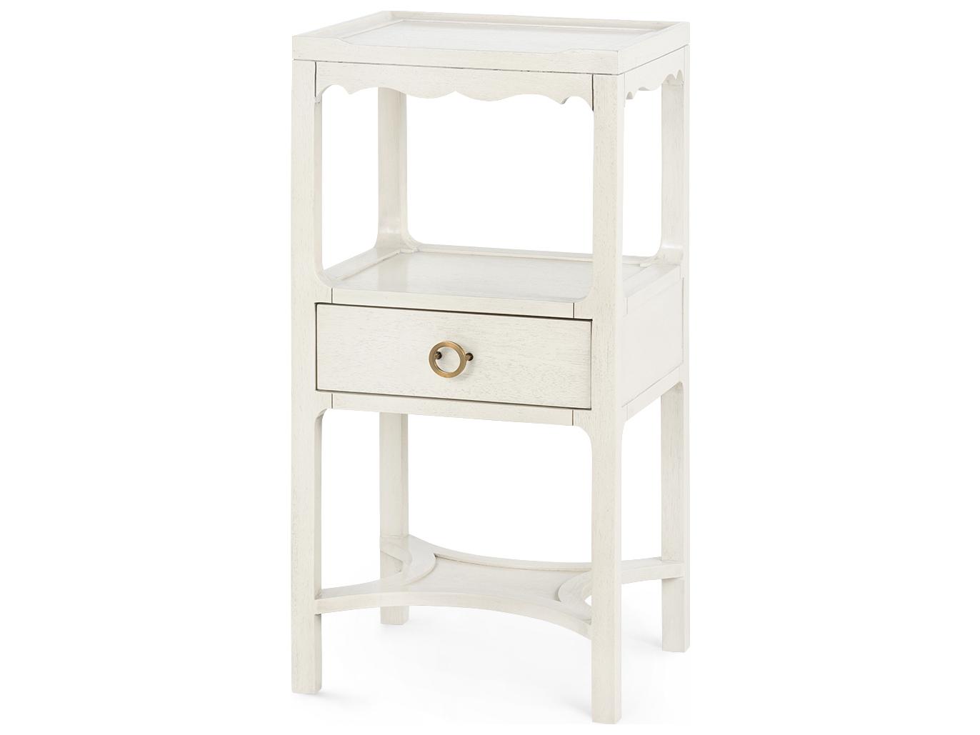 Villa & House Sara 1-Drawer White Nightstand