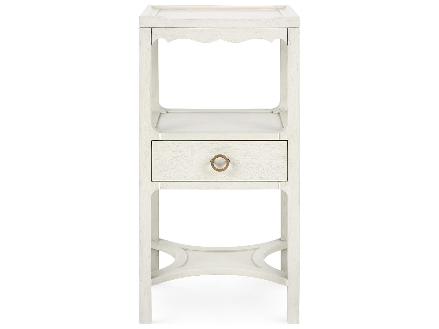 Villa & House Sara 1-Drawer White Nightstand