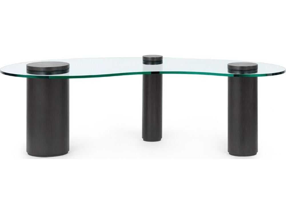 Villa & House Scarlotti Glass Espresso Brown Coffee Table