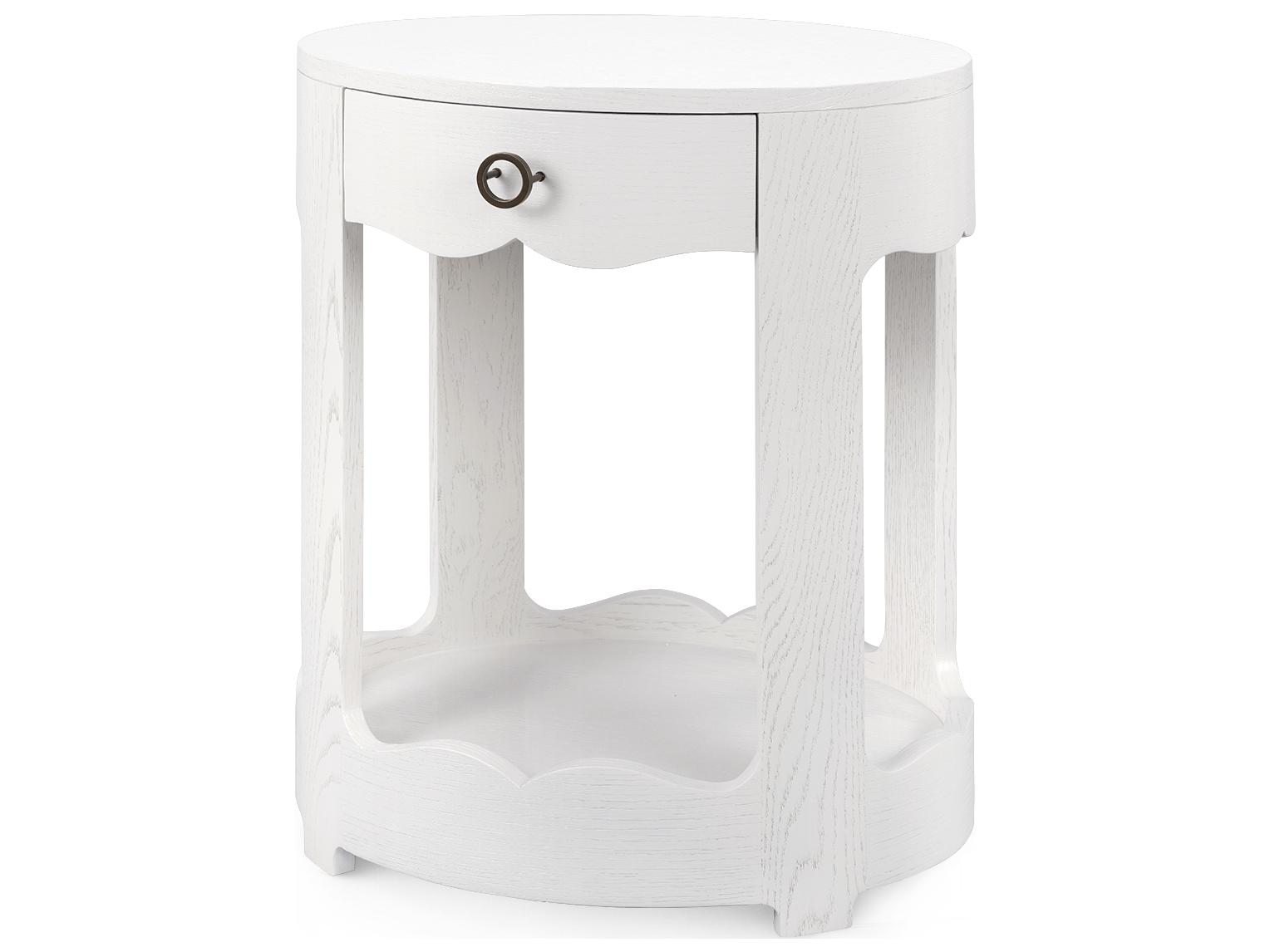 Villa & House Scarlett Oval Wood Glazed Whisper White End Table