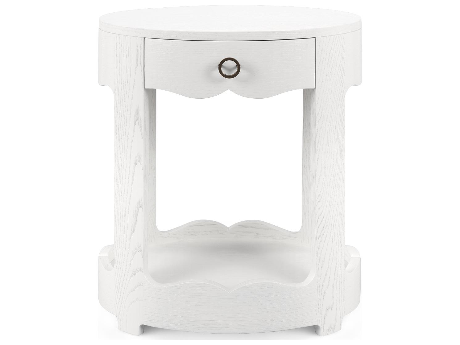Villa & House Scarlett Oval Wood Glazed Whisper White End Table