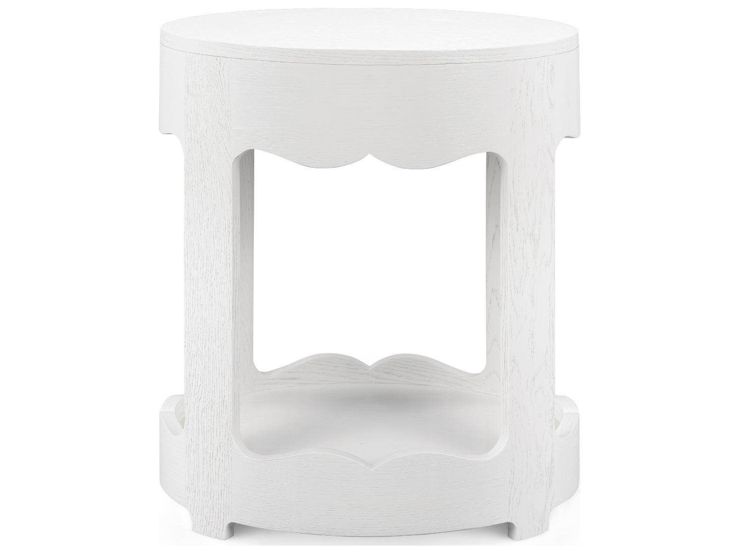 Villa & House Scarlett Oval Wood Glazed Whisper White End Table