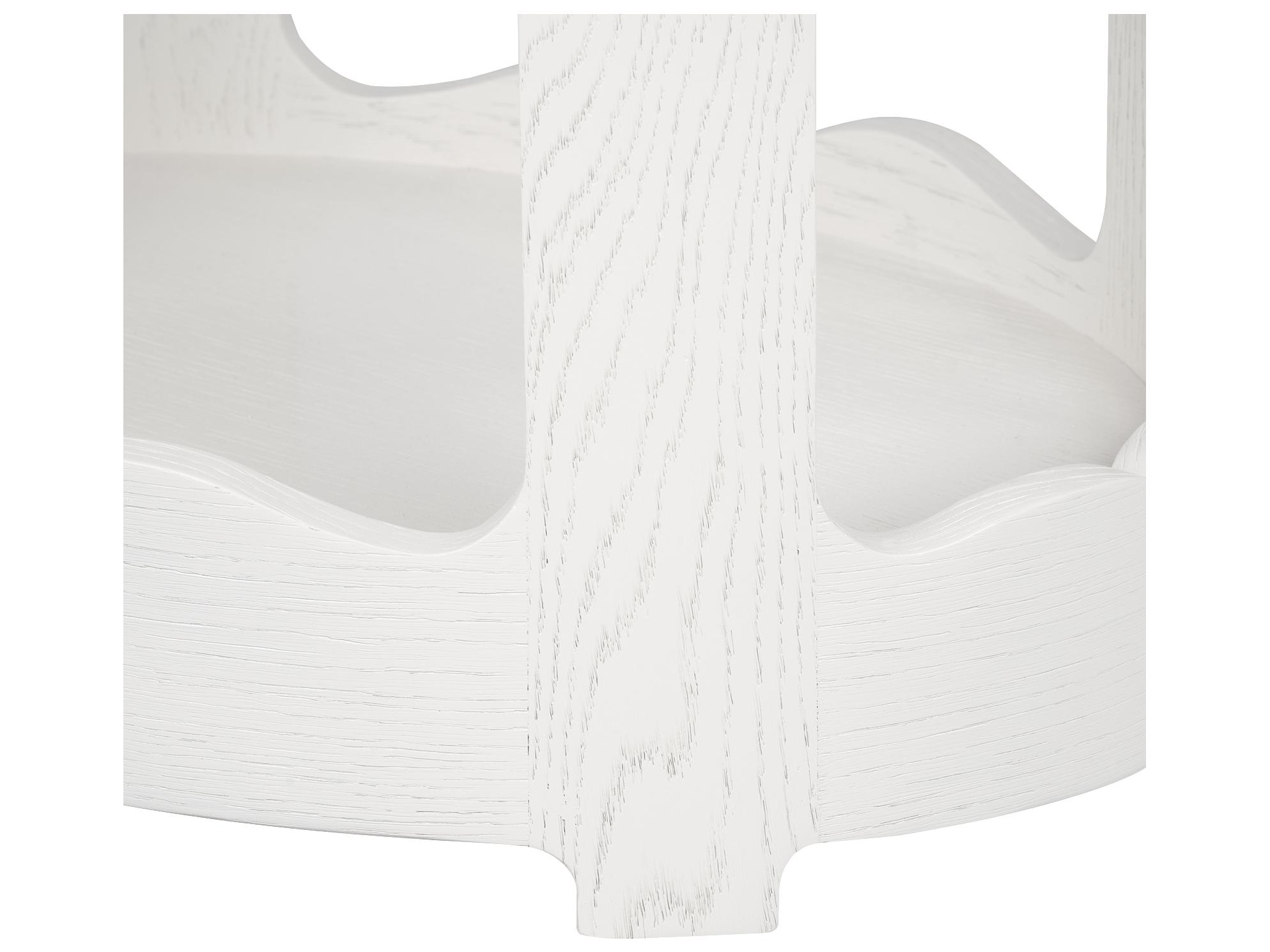 Villa & House Scarlett Oval Wood Glazed Whisper White End Table