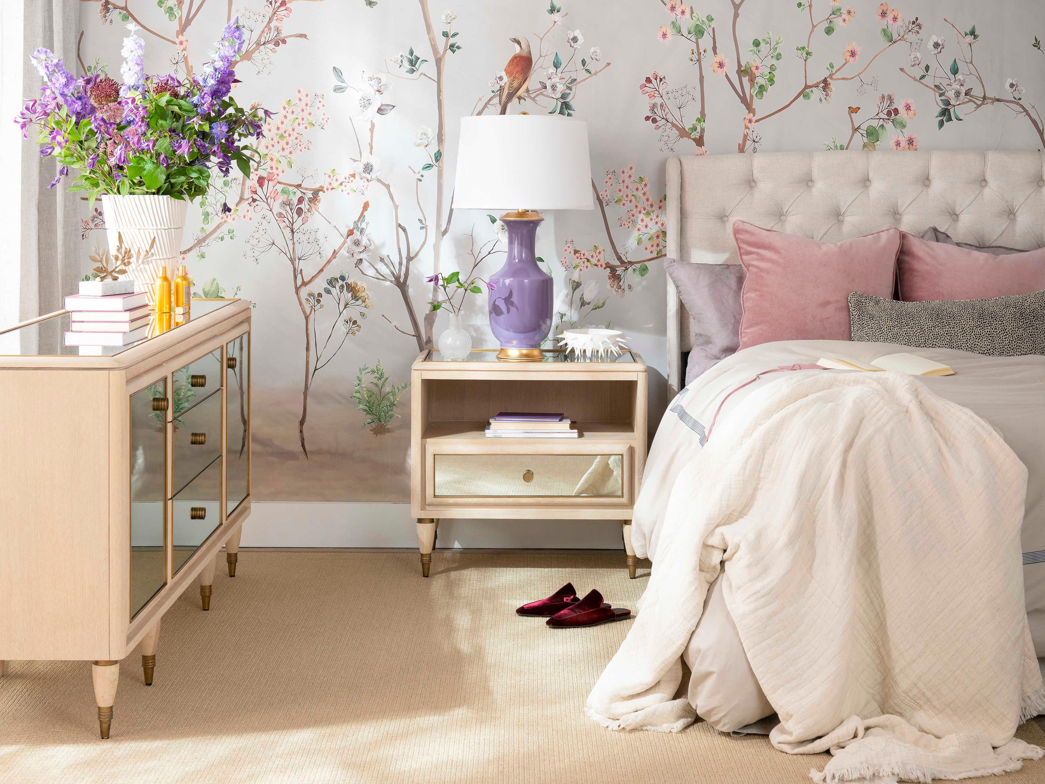 Villa & House 1-Drawer Brown Oak Wood Nightstand