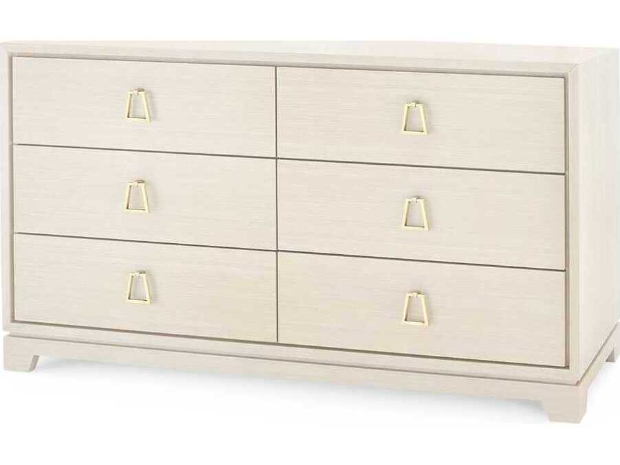 Villa & House Stanford 6-Drawers Beige Oak Wood Double Dresser