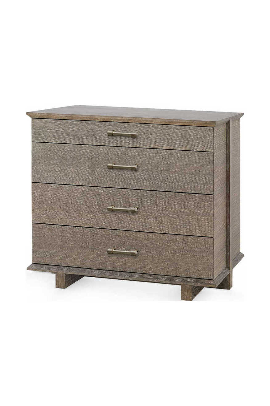 Villa & House Watson 4-Drawers Brown Oak Wood Dresser