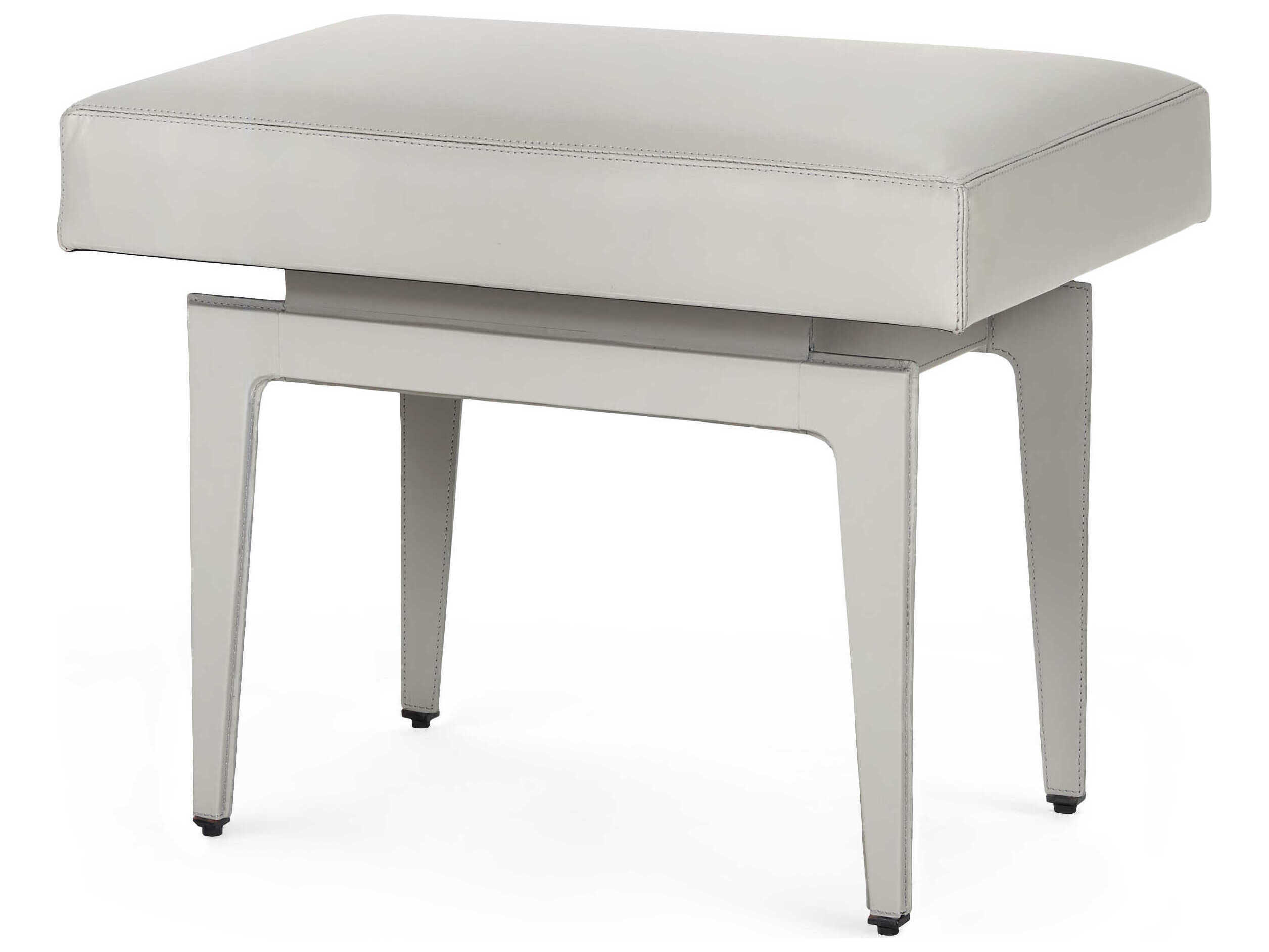 Villa & House Gray Leather Accent Stool