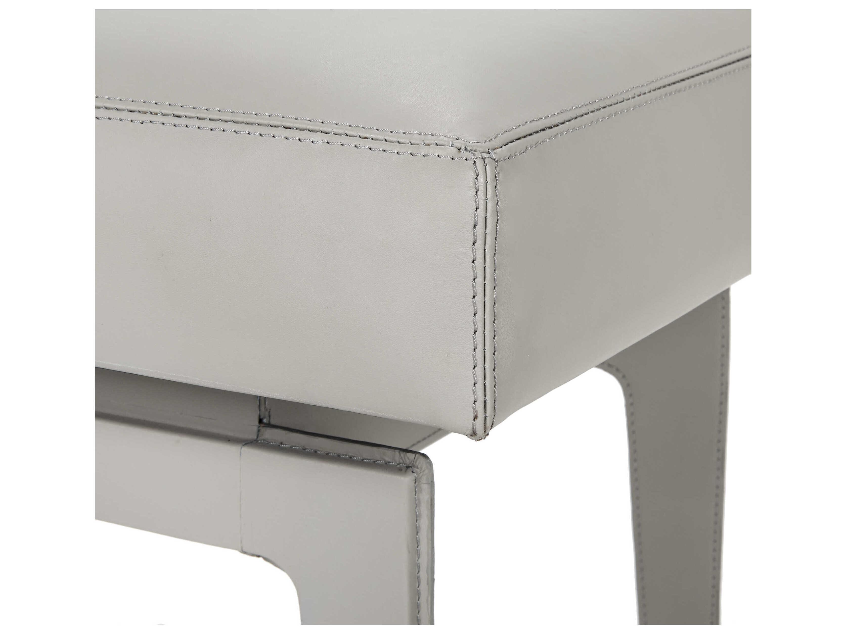 Villa & House Gray Leather Accent Stool
