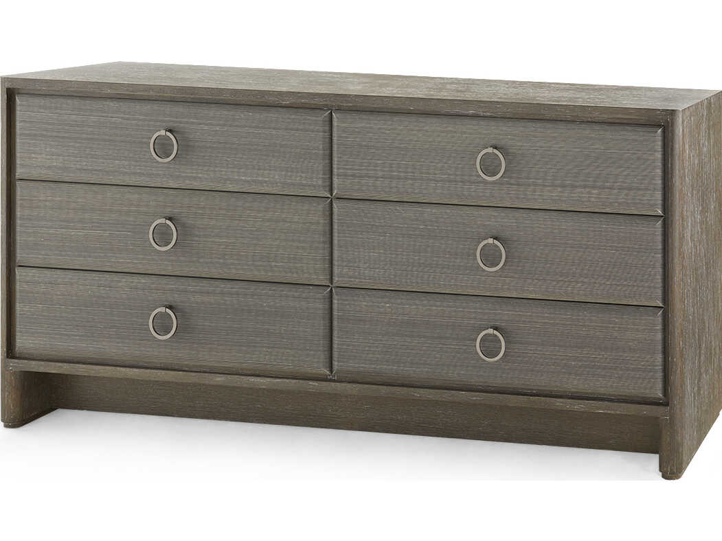 Villa & House Wesley 6-Drawers Oak Wood Double Dresser