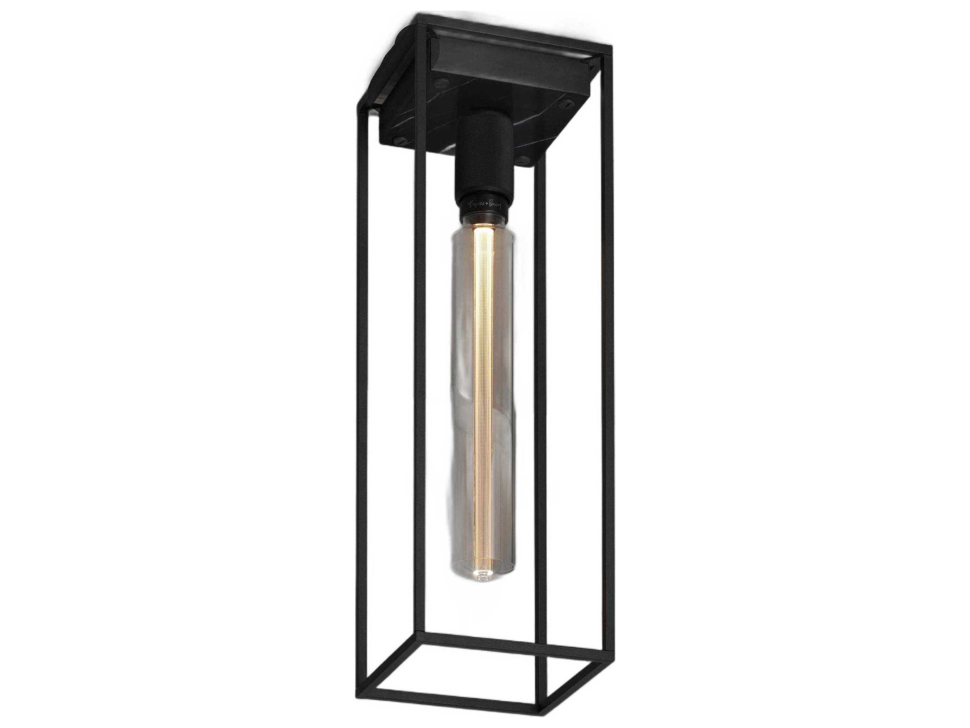 Buster + Punch Caged 1-Light Black Marble Flush Mount