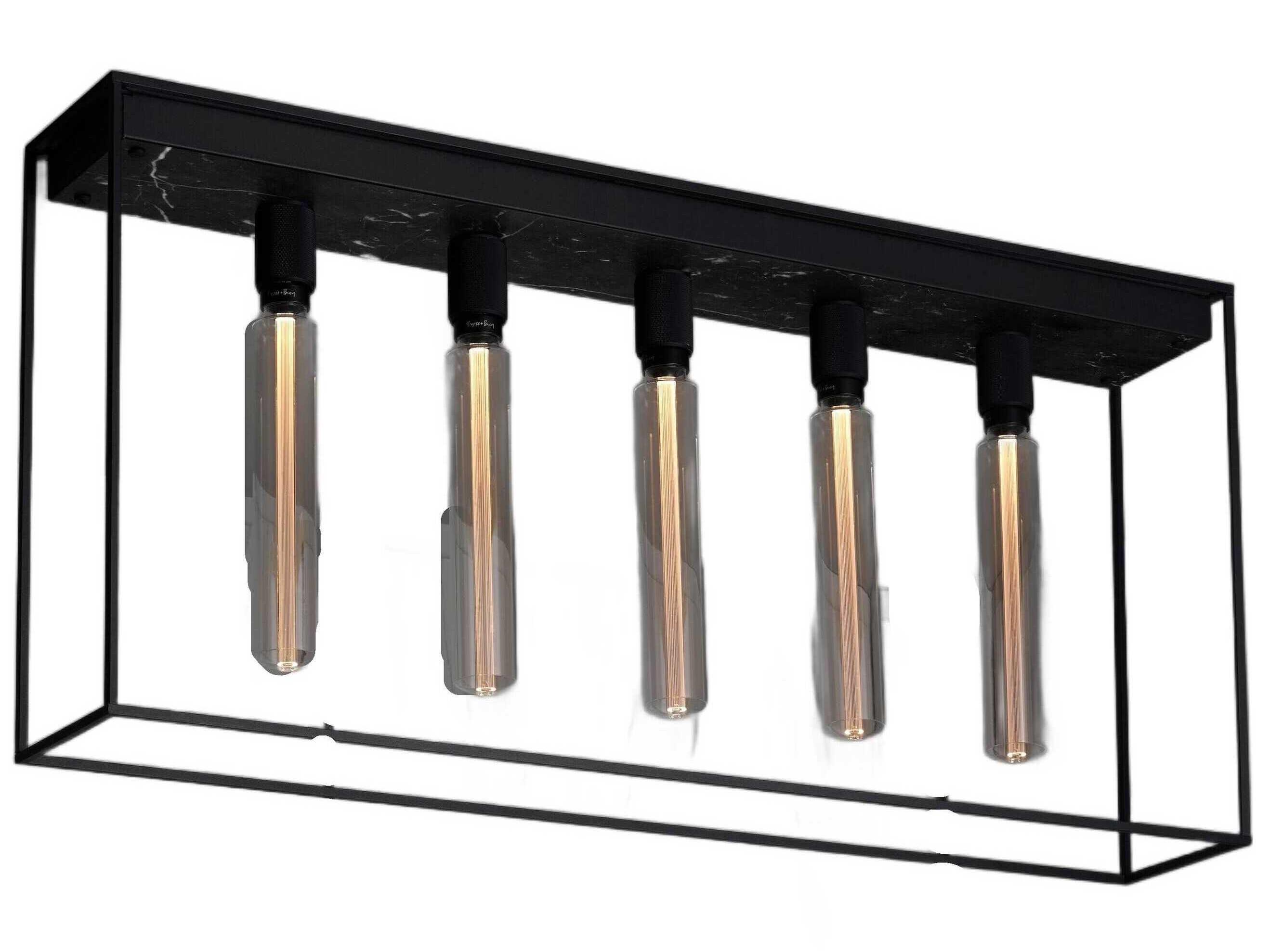 Buster + Punch Caged 5-Light Black Marble Island Pendant