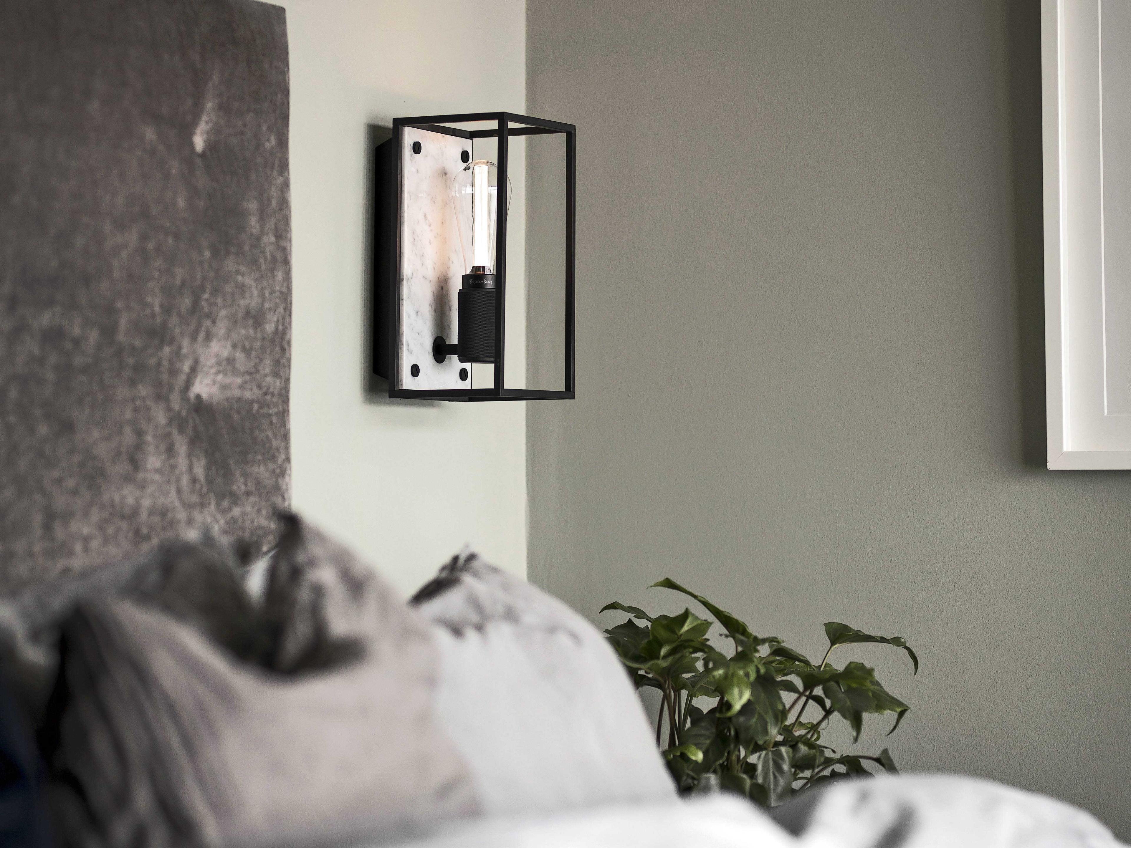 Buster + Punch Caged 1-Light White Marble Wall Sconce