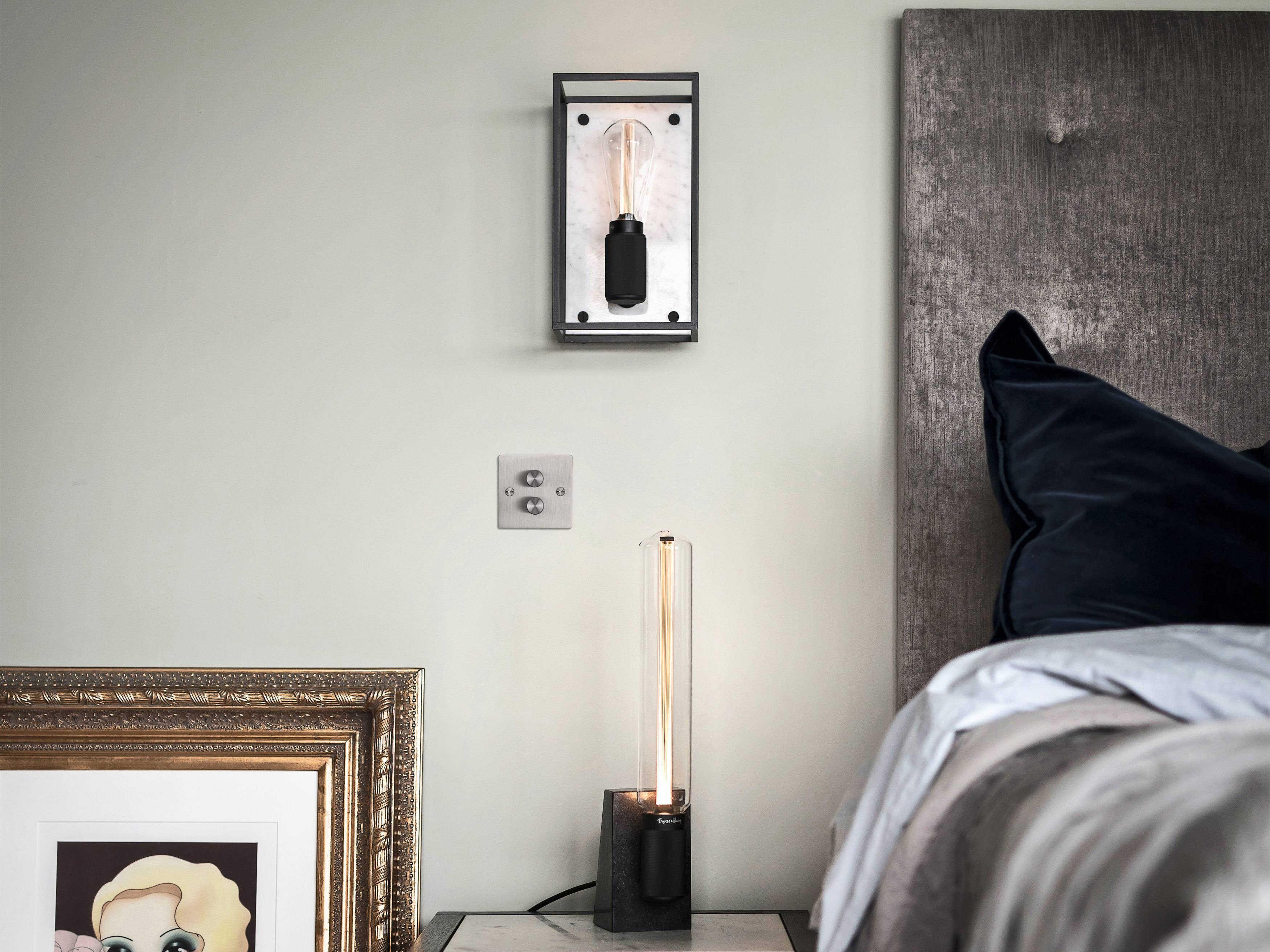Buster + Punch Caged 1-Light White Marble Wall Sconce