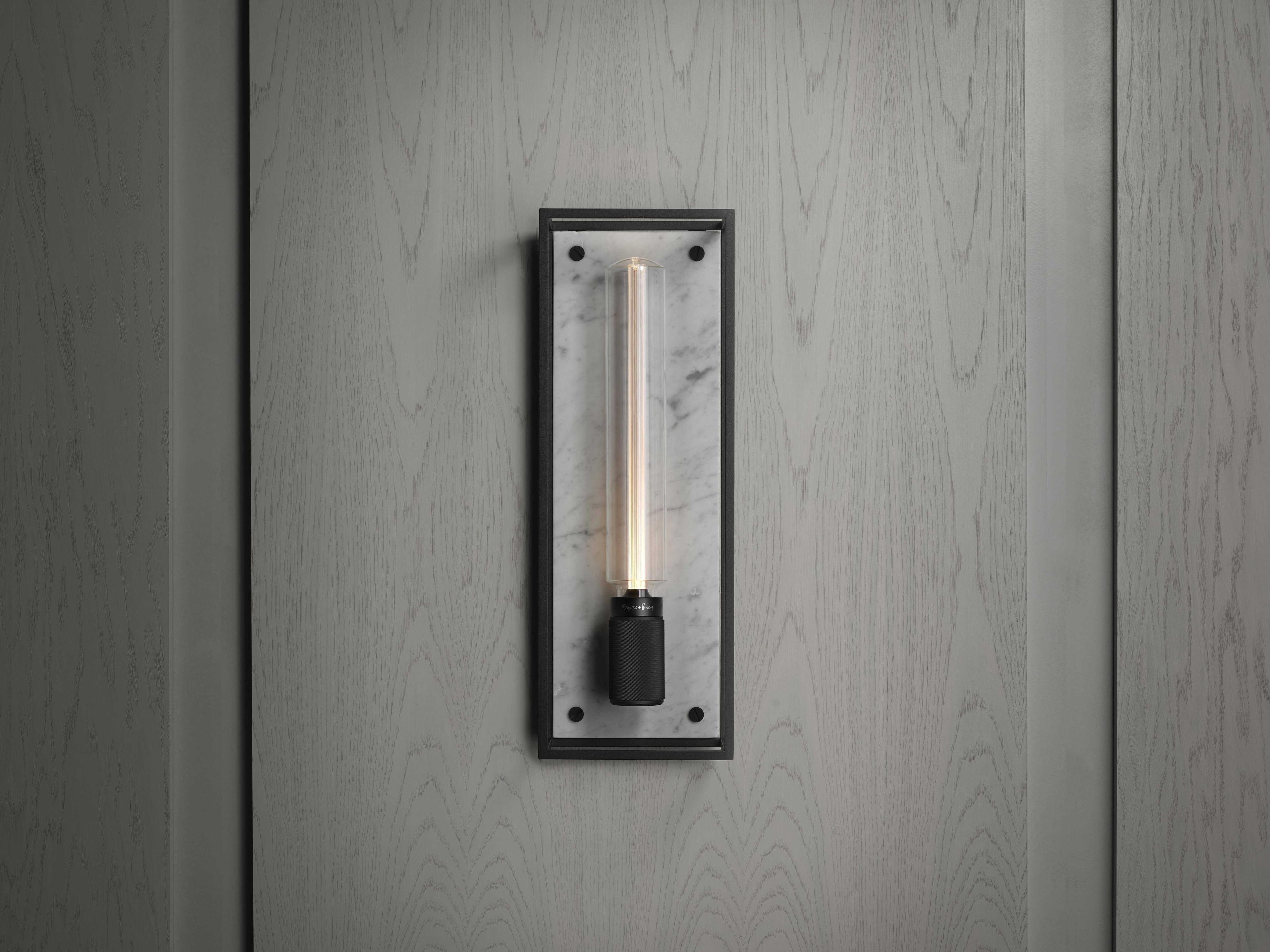 Buster + Punch Caged 1-Light White Marble Wall Sconce