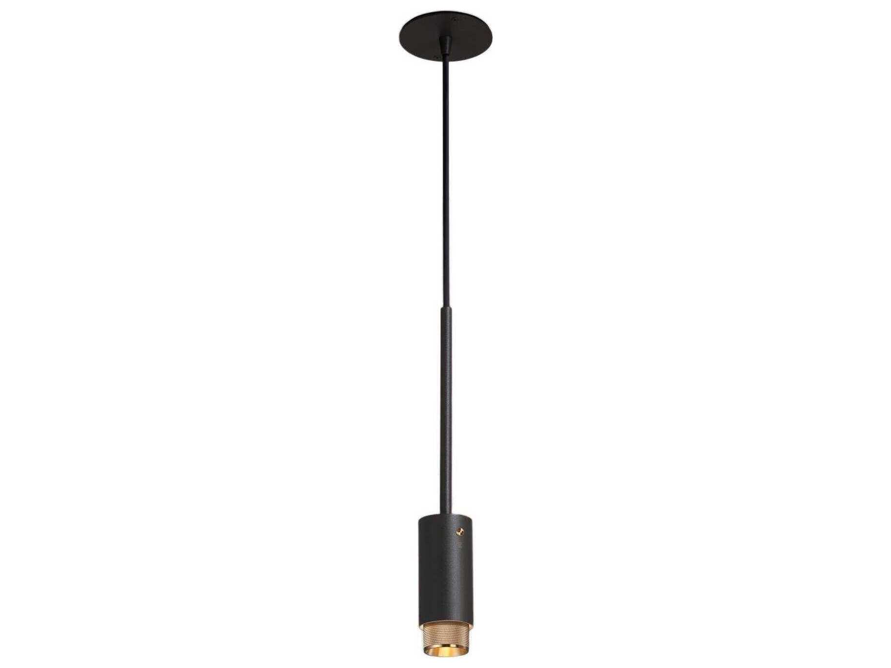 Buster + Punch Exhaust 1-Light Brass Black Cylinder Mini Pendant