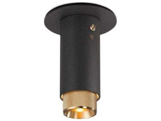 Buster + Punch Exhaust 1-Light Brass Black Cylinder Flush Mount