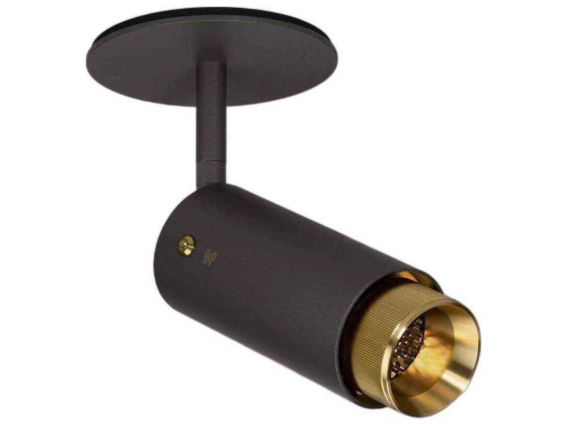 Buster + Punch Exhaust 1-Light Brass Black Cylinder Spot Light