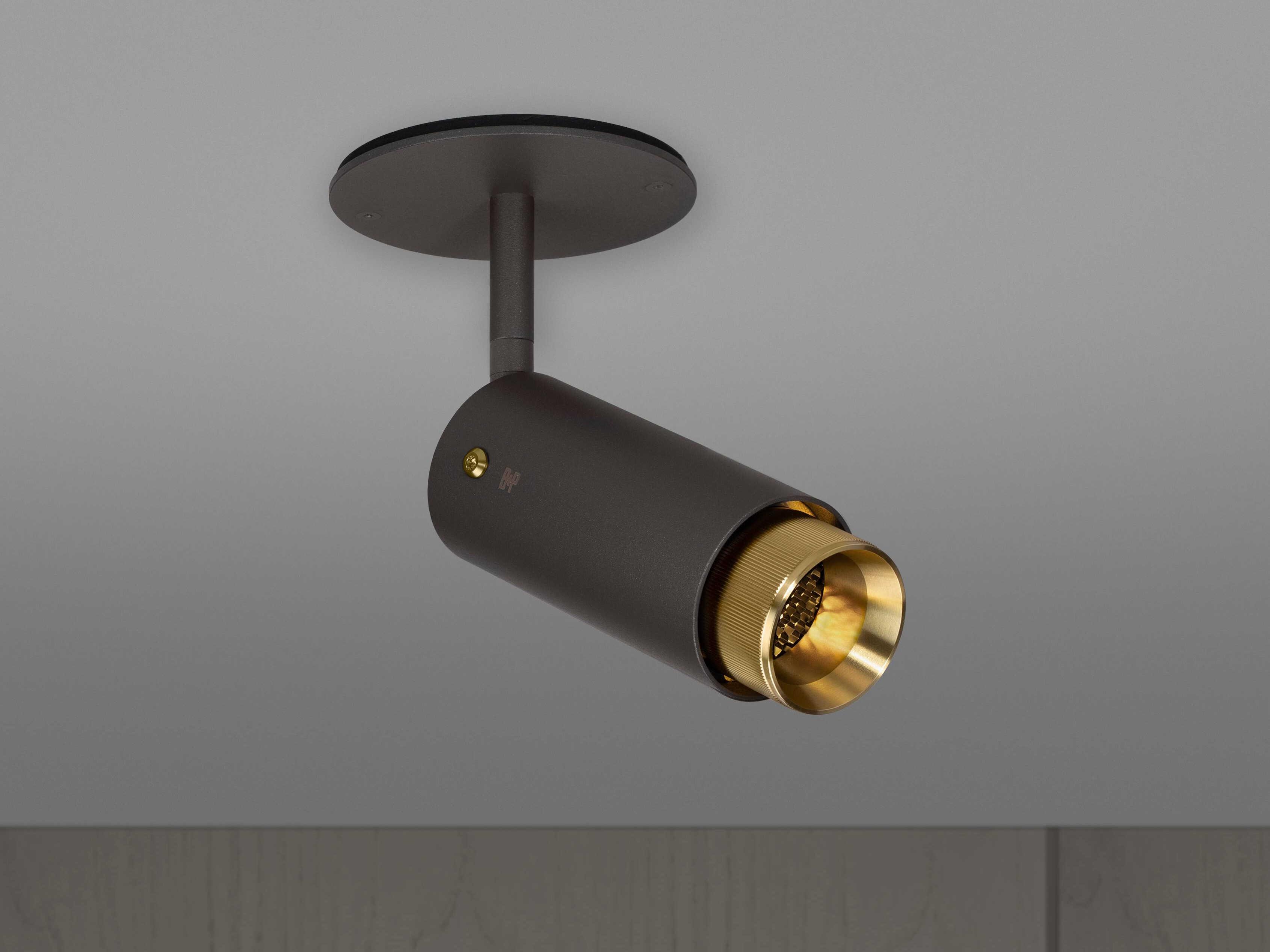 Buster + Punch Exhaust 1-Light Brass Black Cylinder Spot Light
