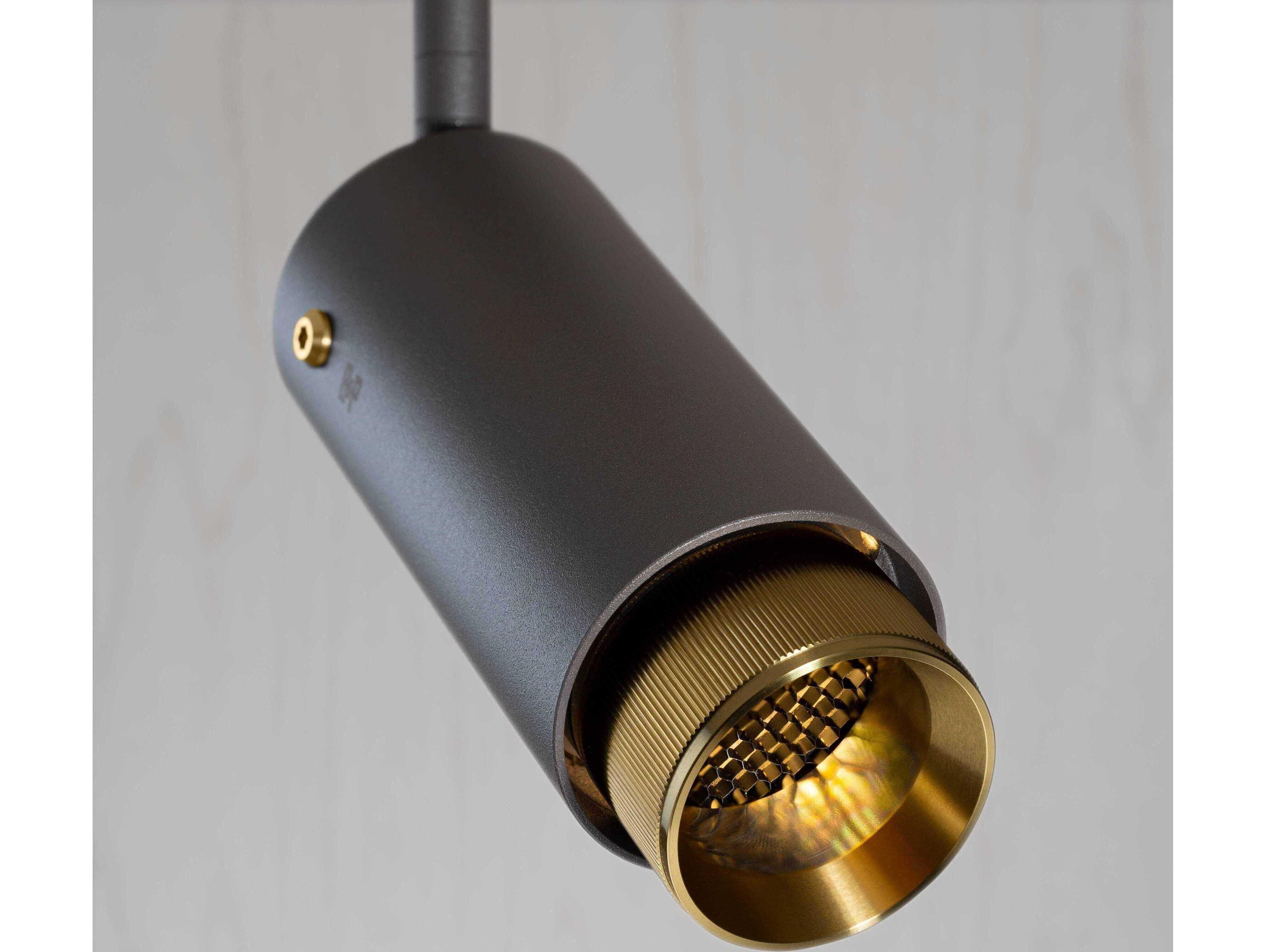 Buster + Punch Exhaust 1-Light Brass Black Cylinder Spot Light