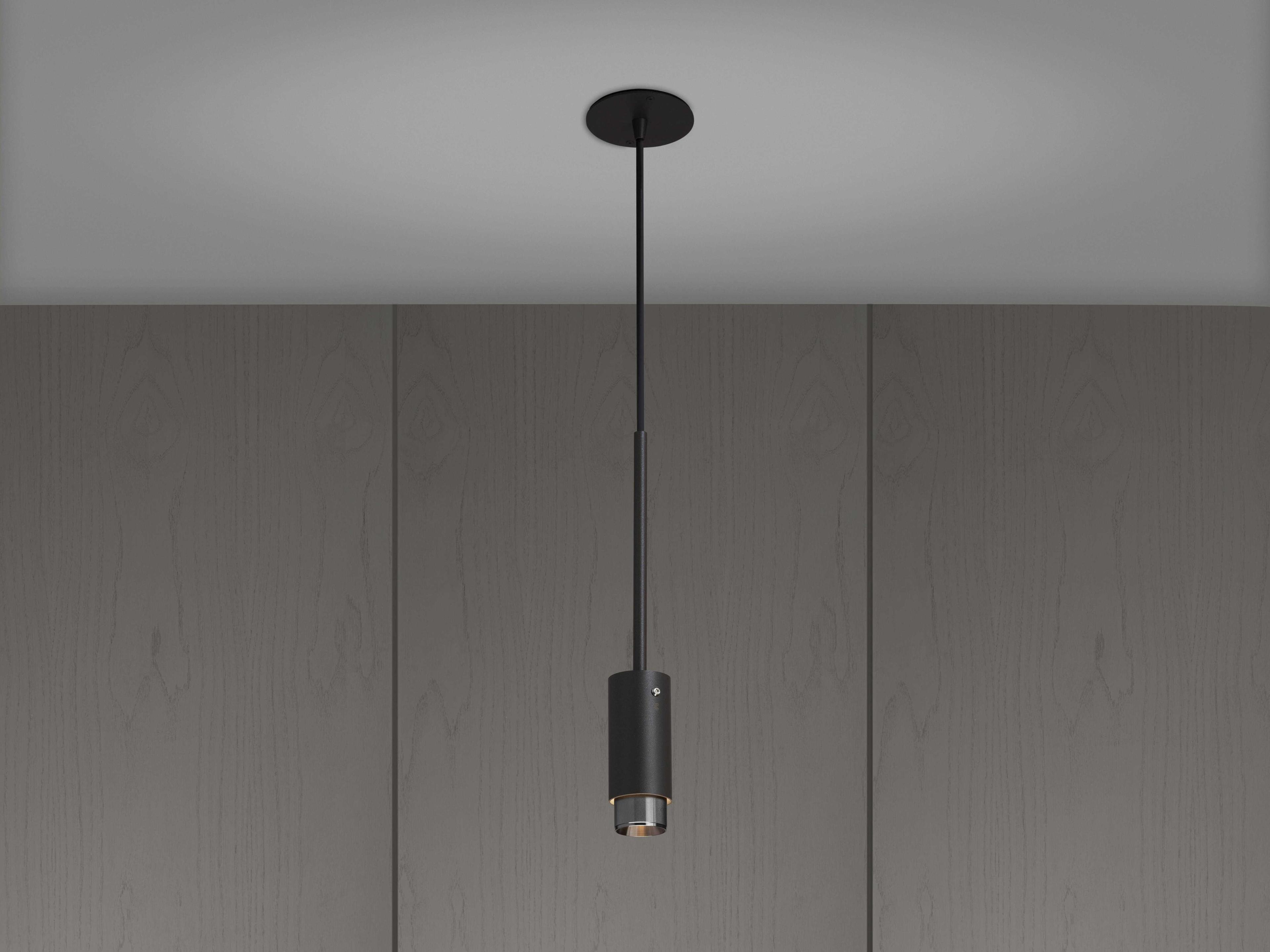 Buster + Punch Exhaust 1-Light Steel Black Cylinder Mini Pendant