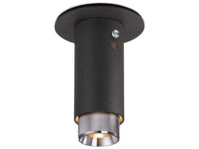 Buster + Punch Exhaust 1-Light Steel Black Cylinder Flush Mount