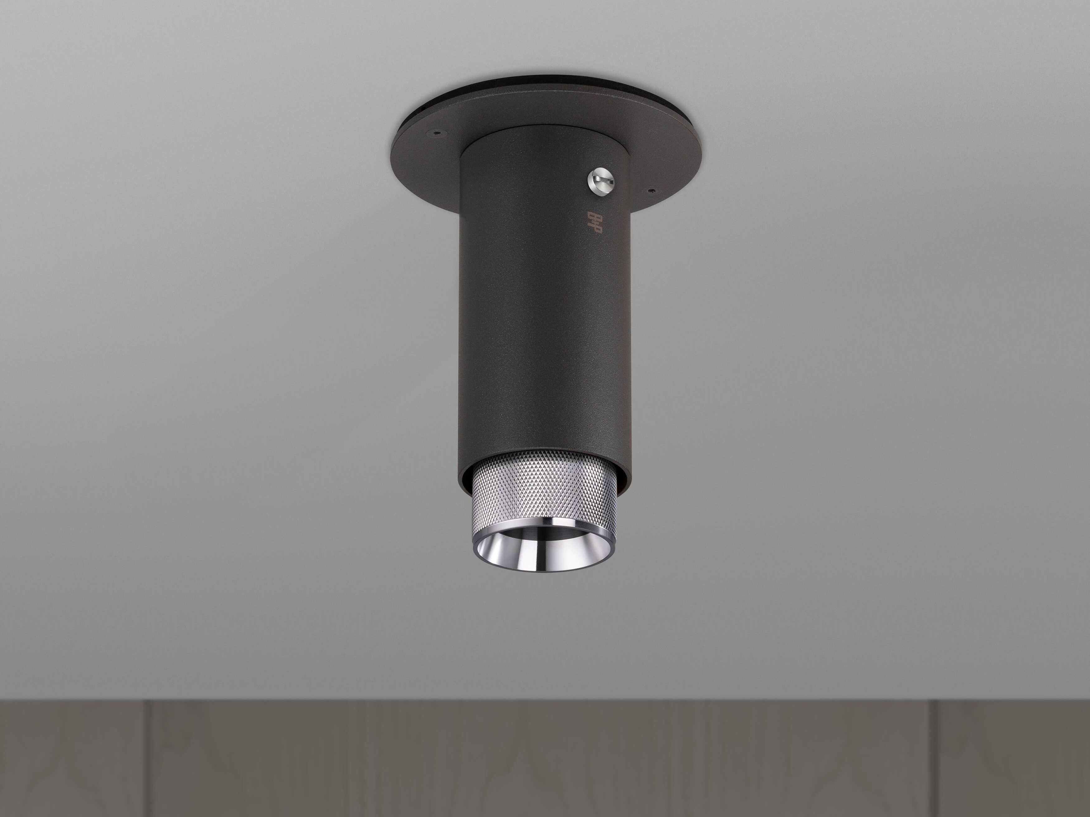 Buster + Punch Exhaust 1-Light Steel Black Cylinder Flush Mount