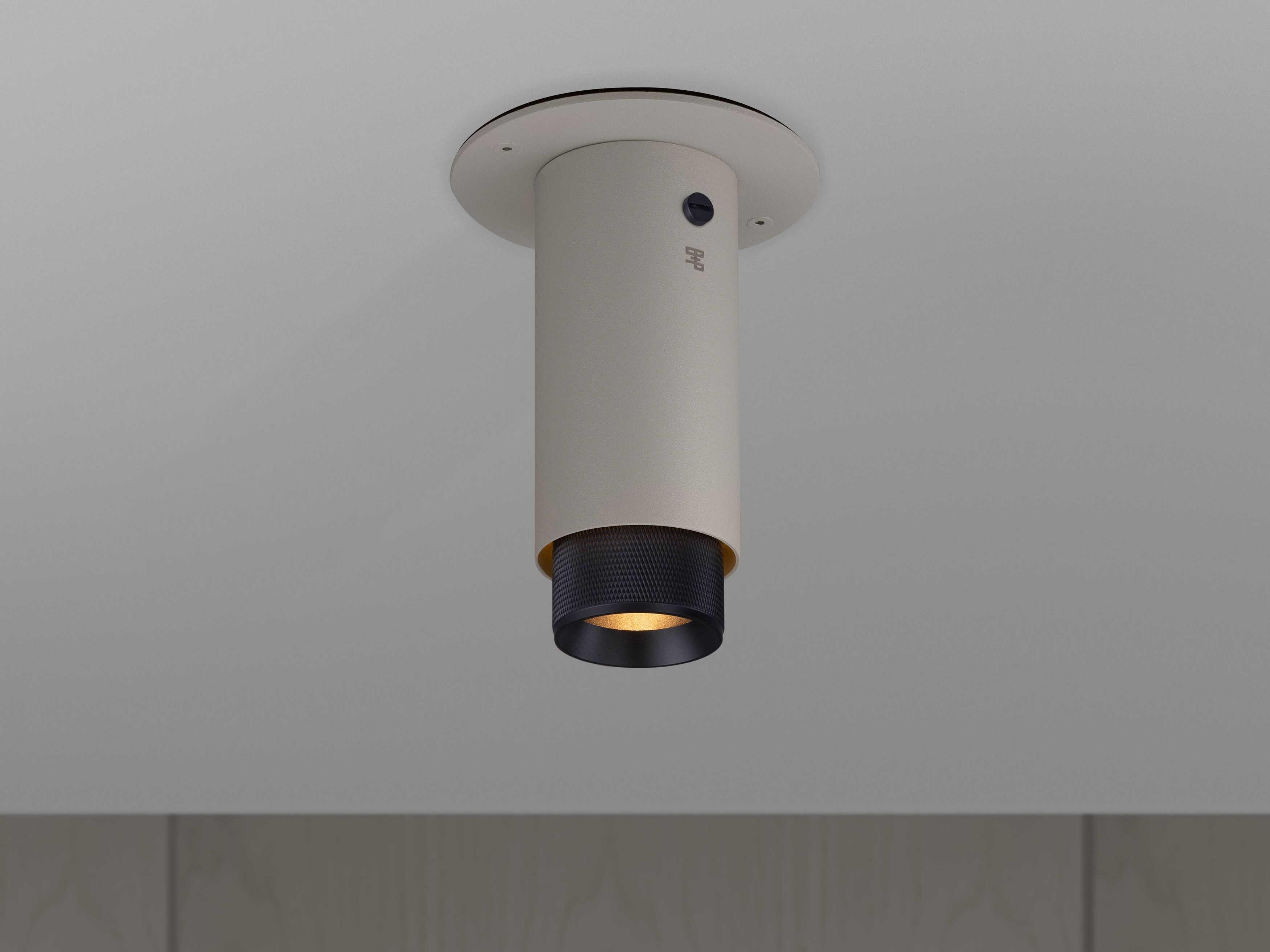 Buster + Punch Exhaust 1-Light Black Gray Cylinder Flush Mount