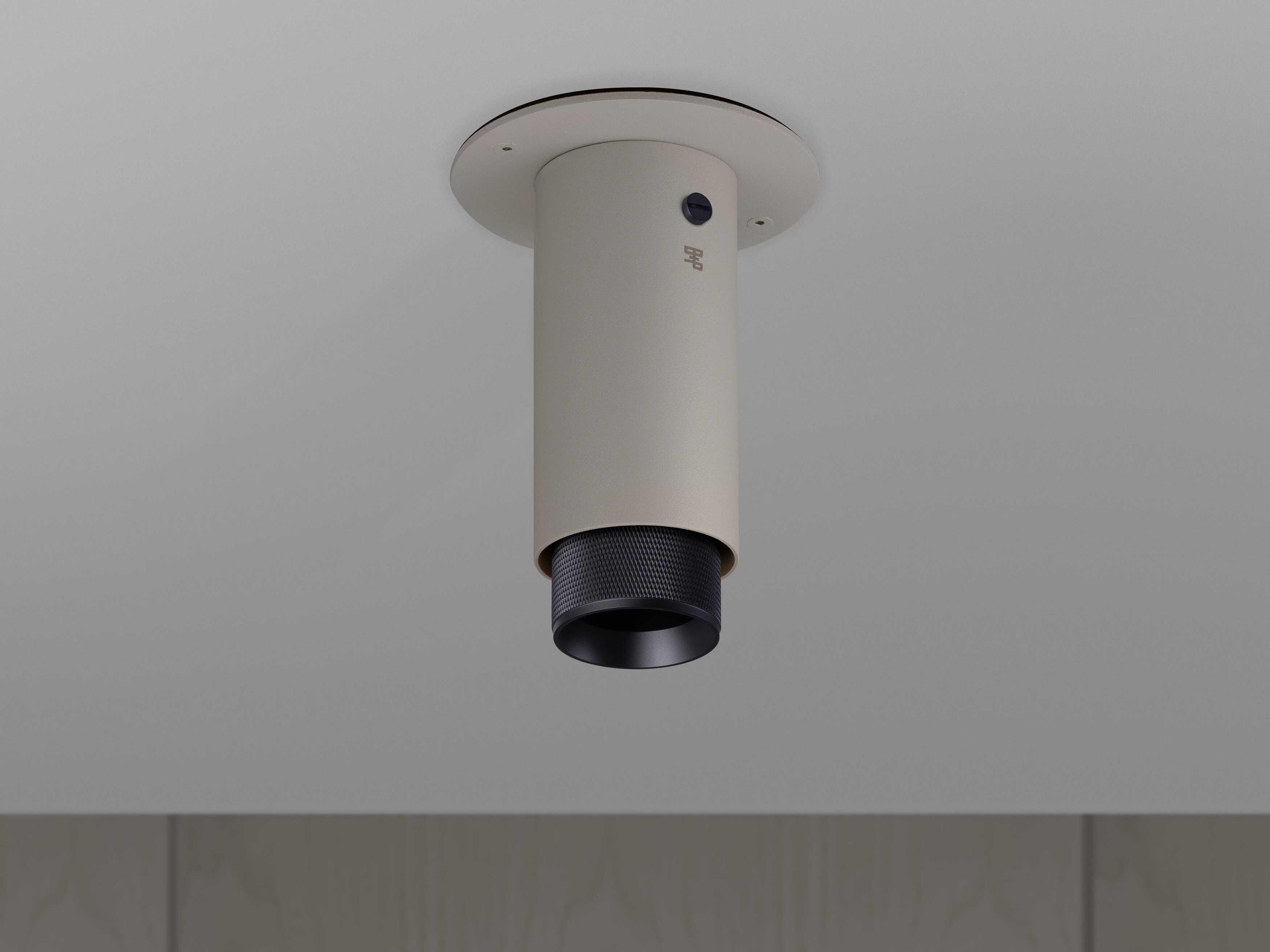 Buster + Punch Exhaust 1-Light Black Gray Cylinder Flush Mount