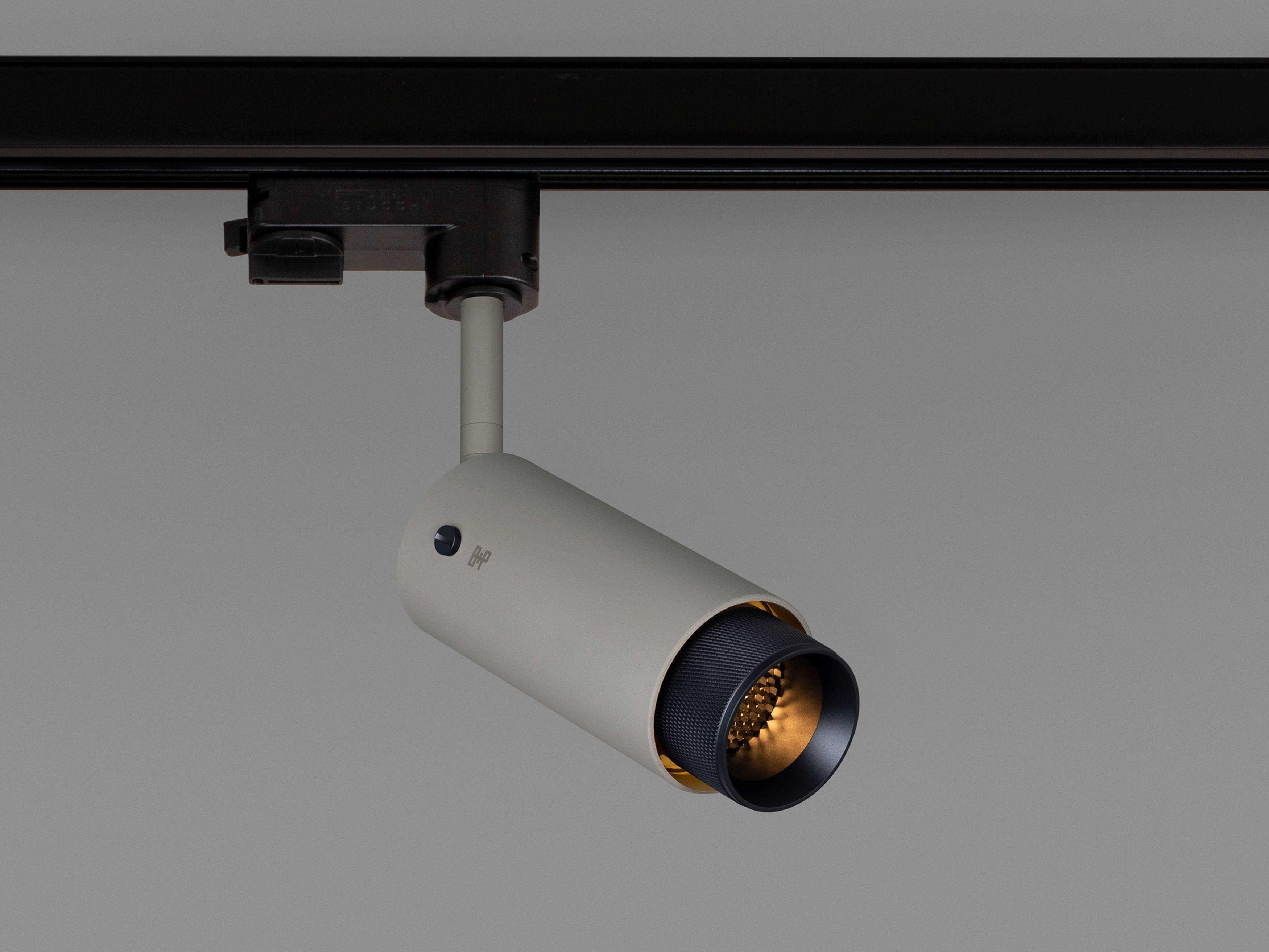 Buster + Punch Exhaust 1-Light Black Gray Cylinder Track & Rail Light