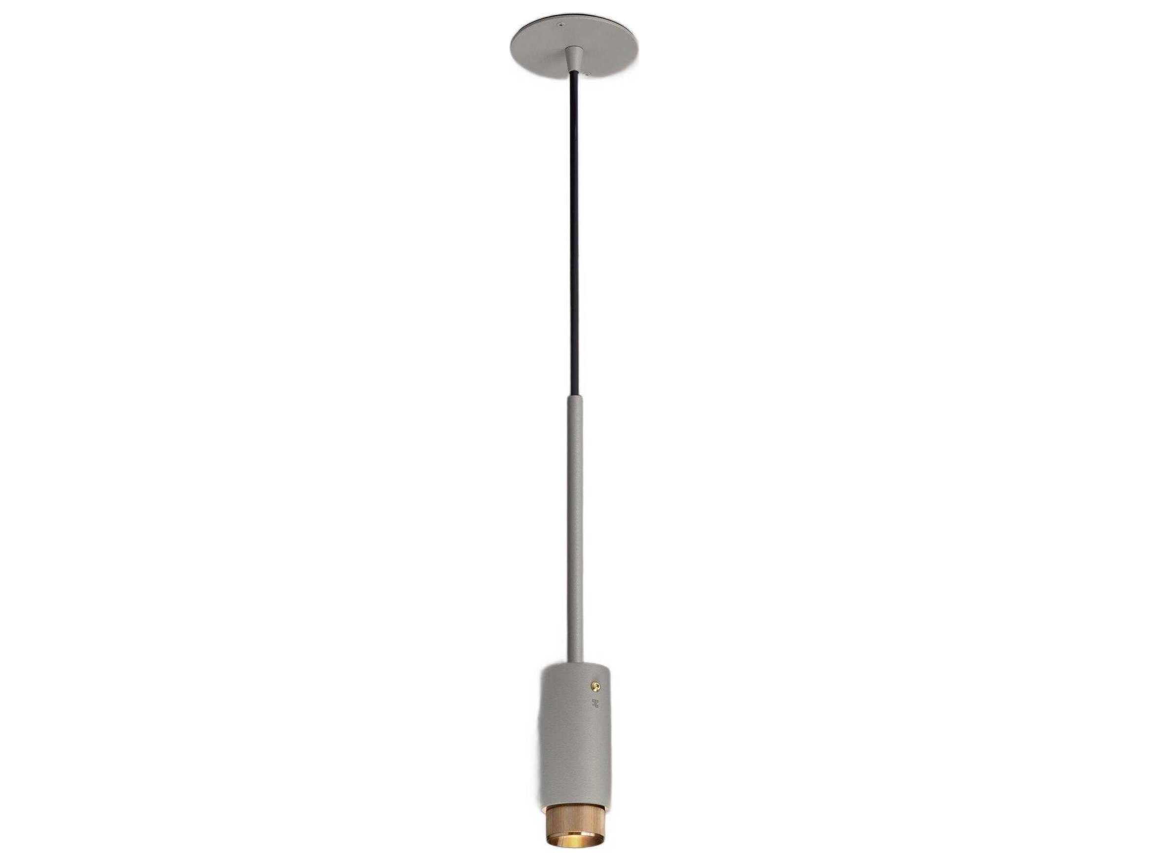 Buster + Punch Exhaust 1-Light Brass Gray Cylinder Mini Pendant