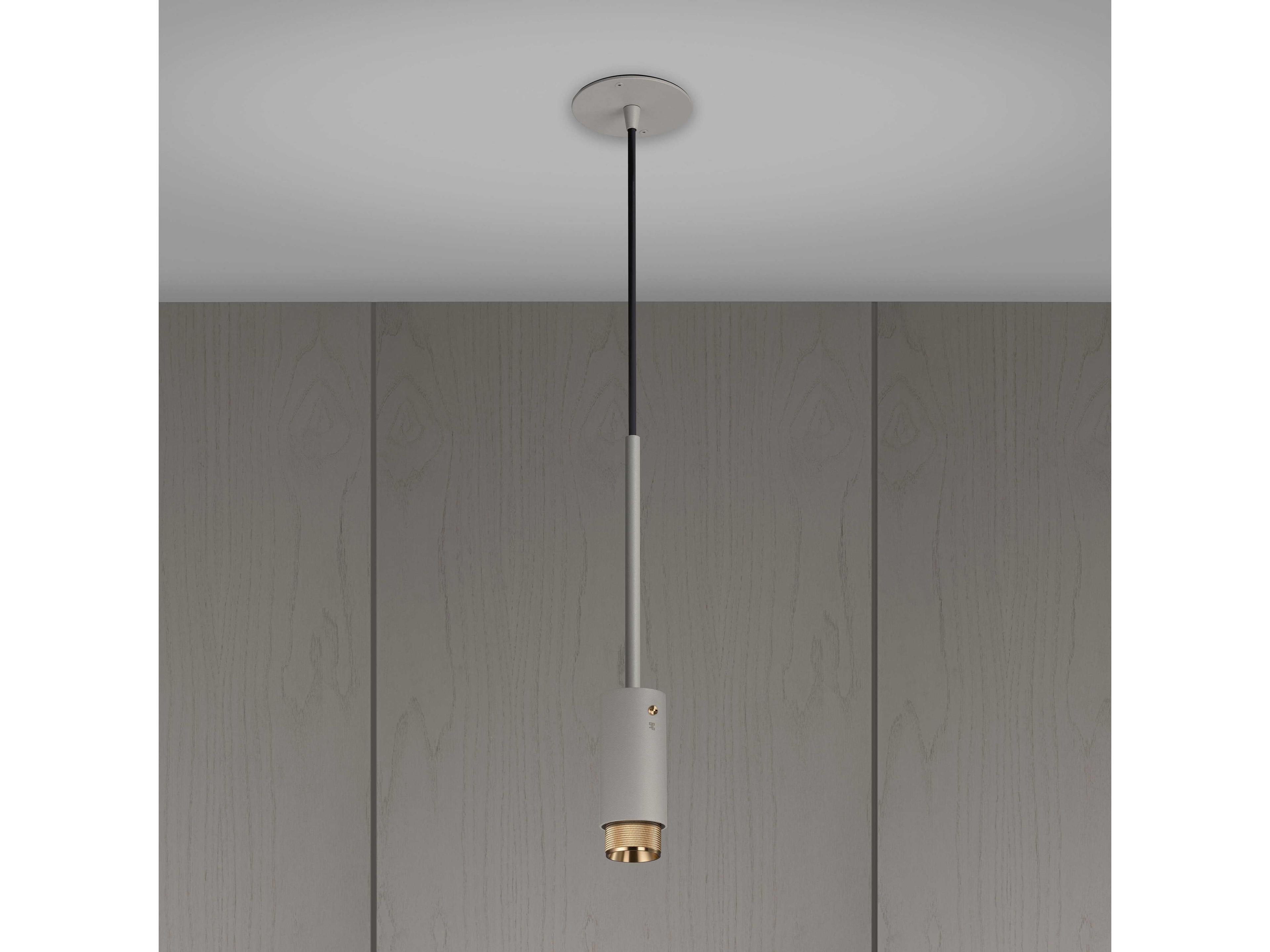 Buster + Punch Exhaust 1-Light Brass Gray Cylinder Mini Pendant