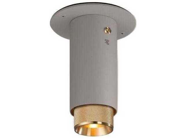 Buster + Punch Exhaust 1-Light Brass Gray Cylinder Flush Mount