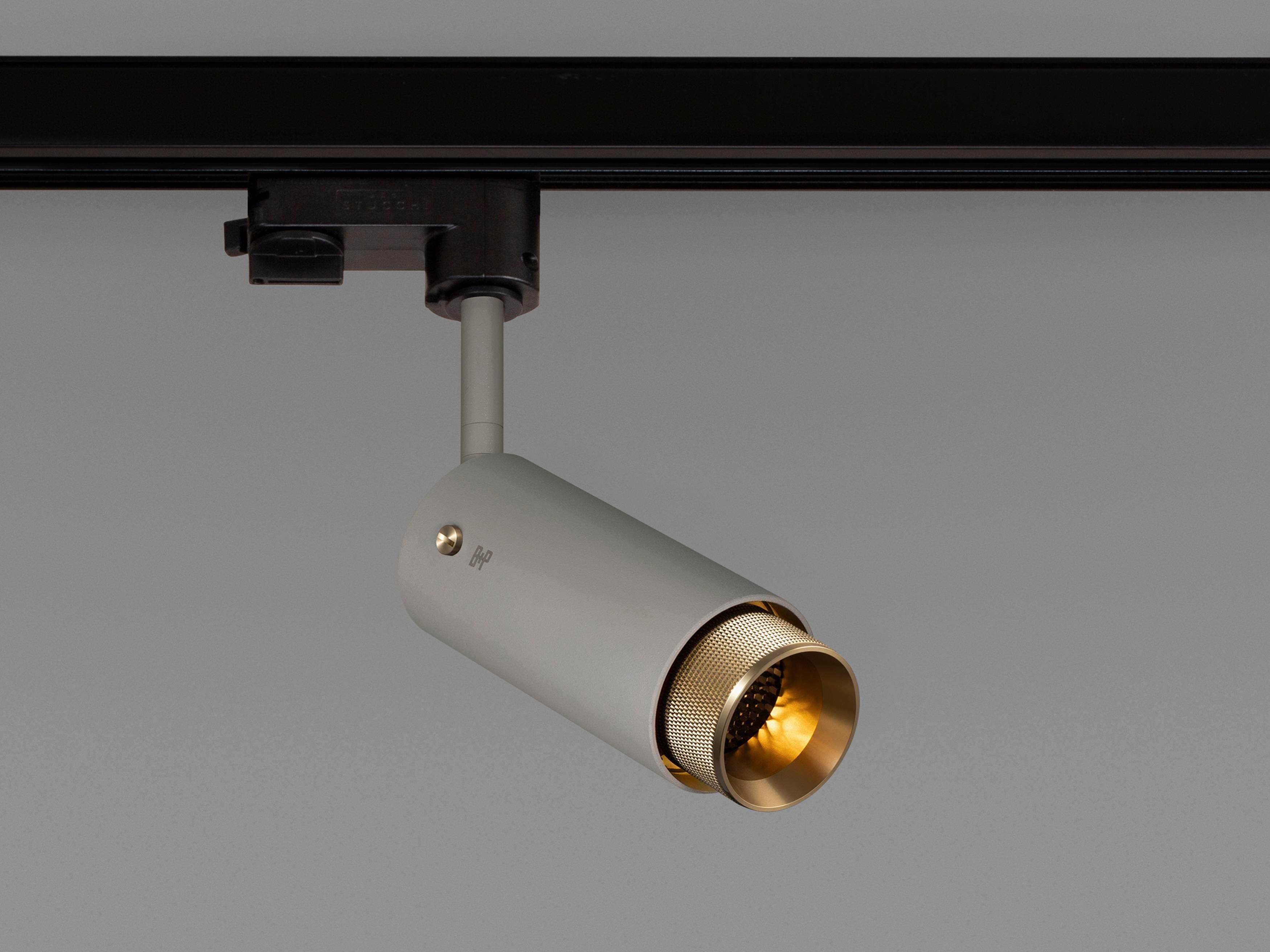 Buster + Punch Exhaust 1-Light Brass Gray Cylinder Track & Rail Light