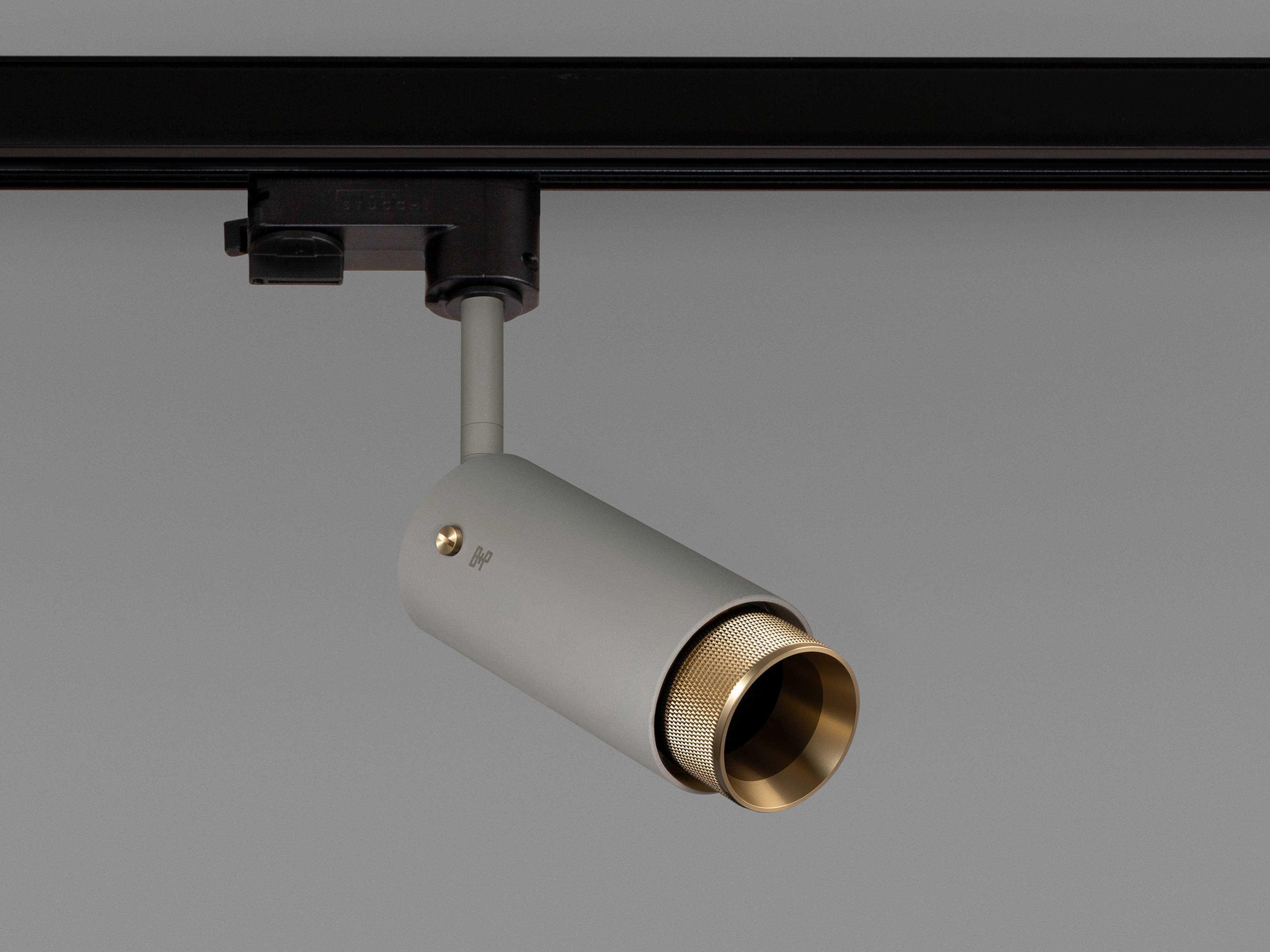 Buster + Punch Exhaust 1-Light Brass Gray Cylinder Track & Rail Light