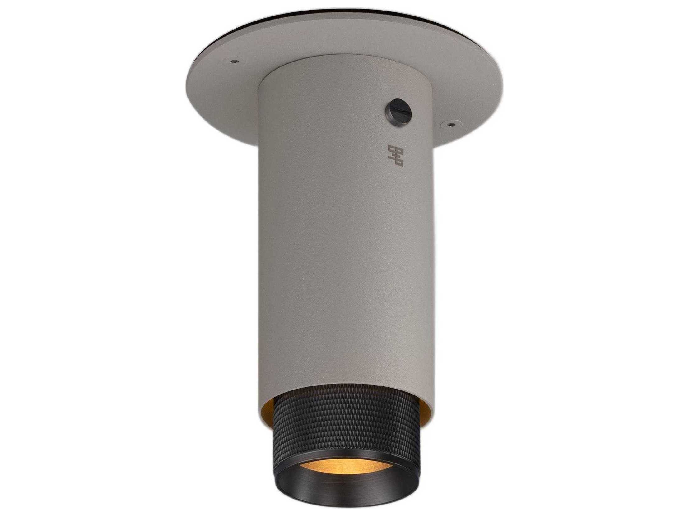 Buster + Punch Exhaust 1-Light Smoked Bronze Gray Cylinder Flush Mount