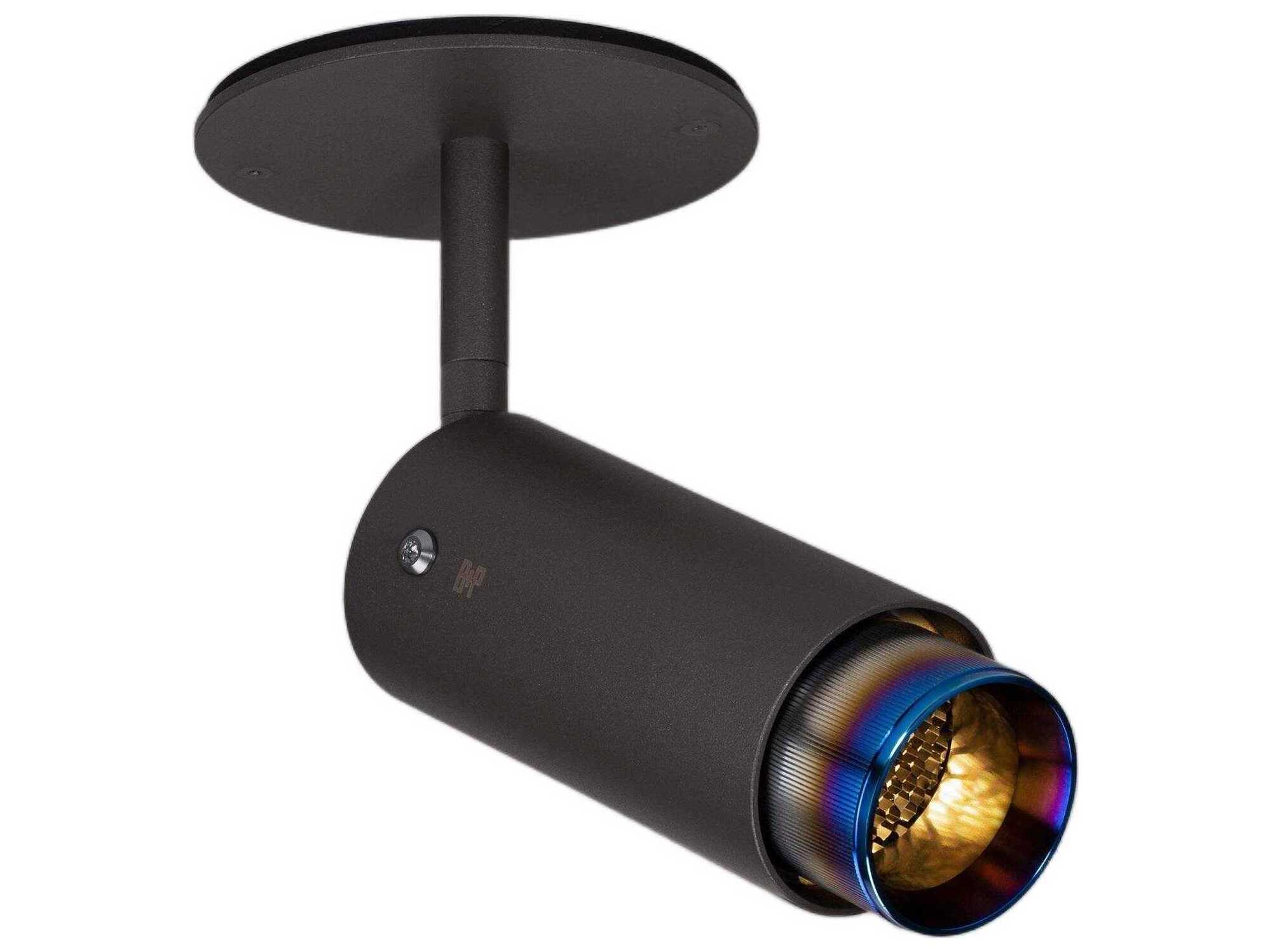 Buster + Punch Exhaust 1-Light Burnt Steel Black Cylinder Spot Light