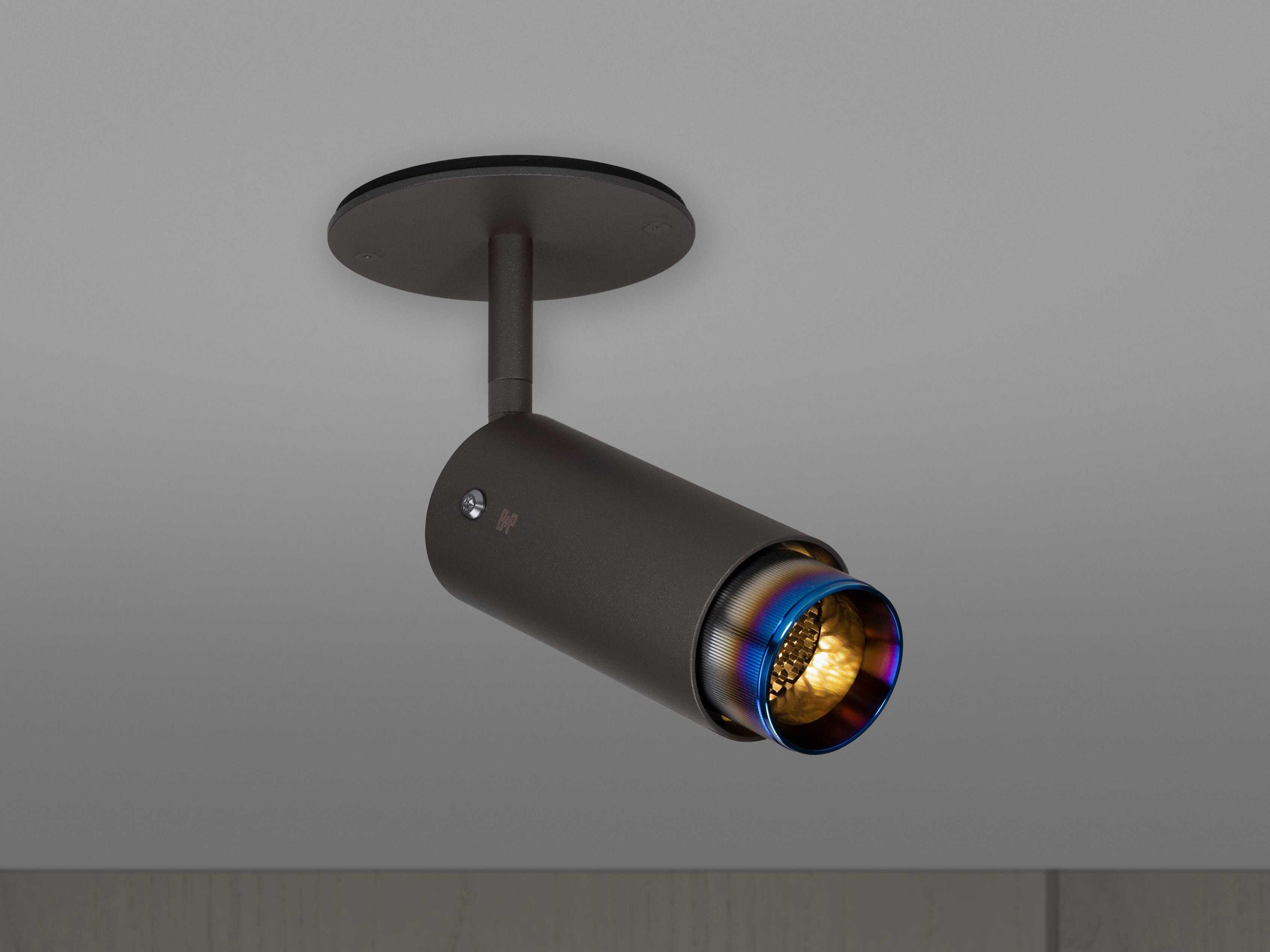 Buster + Punch Exhaust 1-Light Burnt Steel Black Cylinder Spot Light