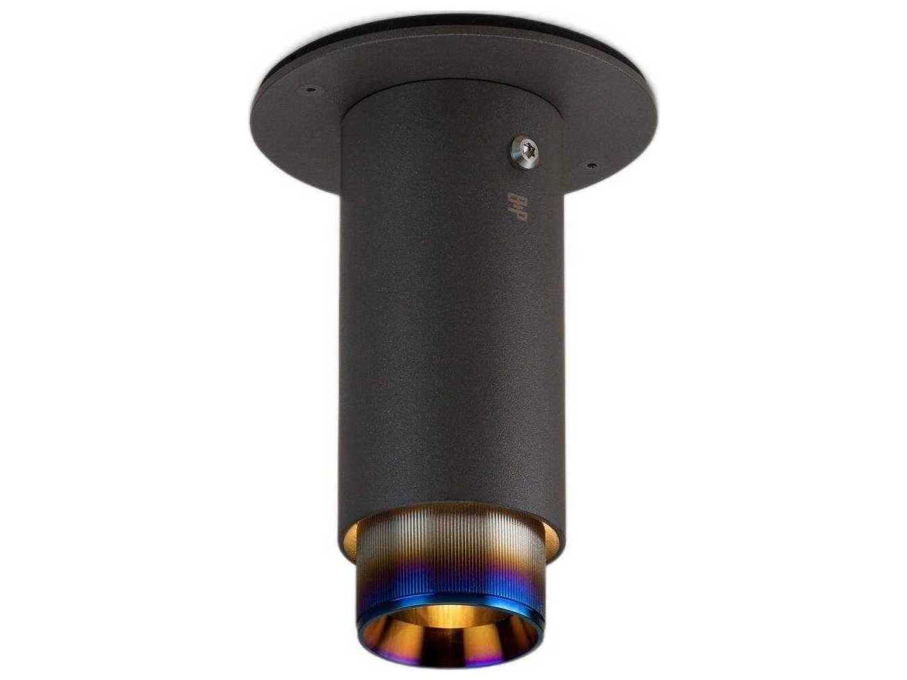 Buster + Punch Exhaust 1-Light Burnt Steel Black Cylinder Flush Mount