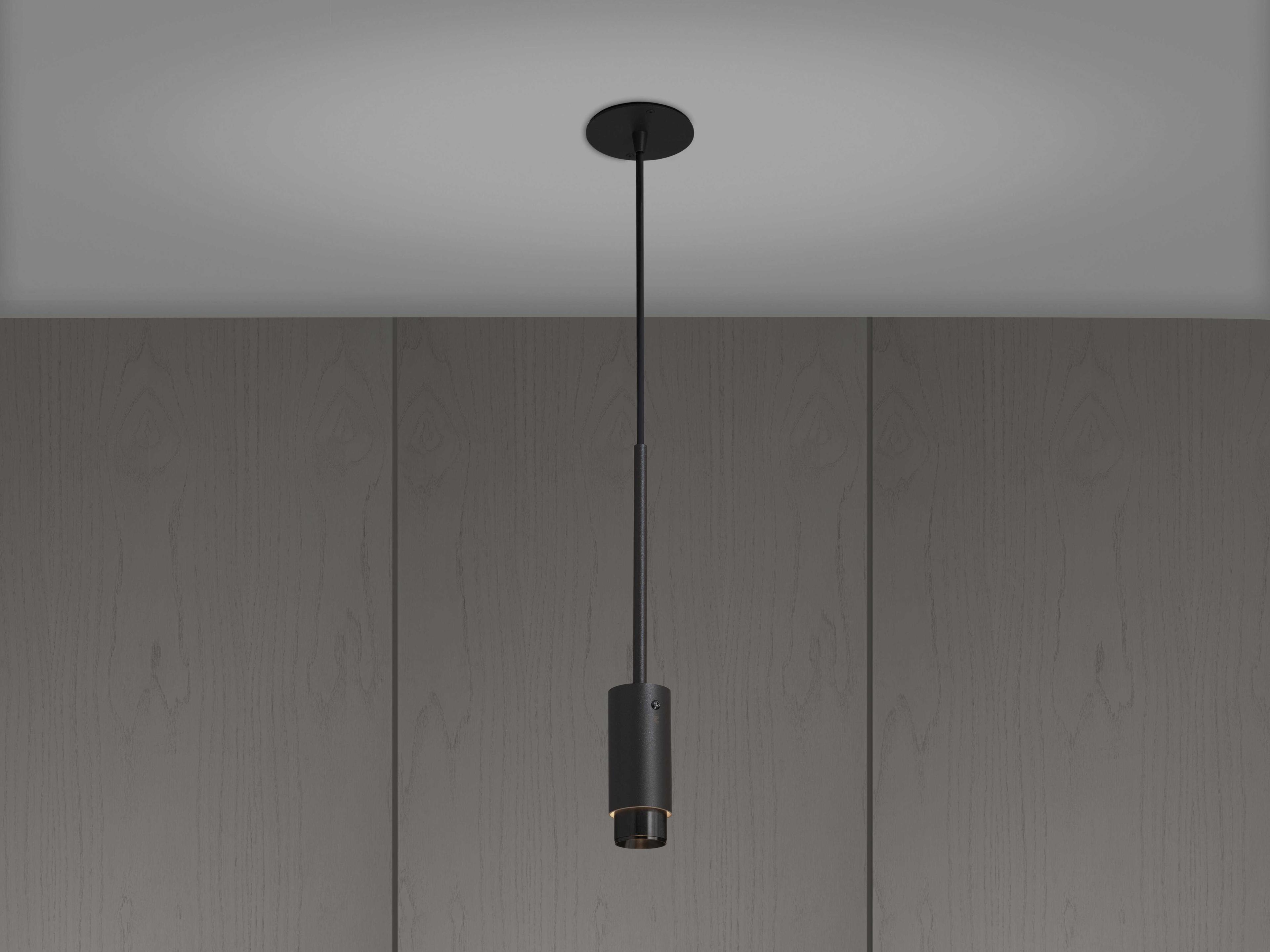 Buster + Punch Exhaust 1-Light Gun Metal Black Cylinder Mini Pendant
