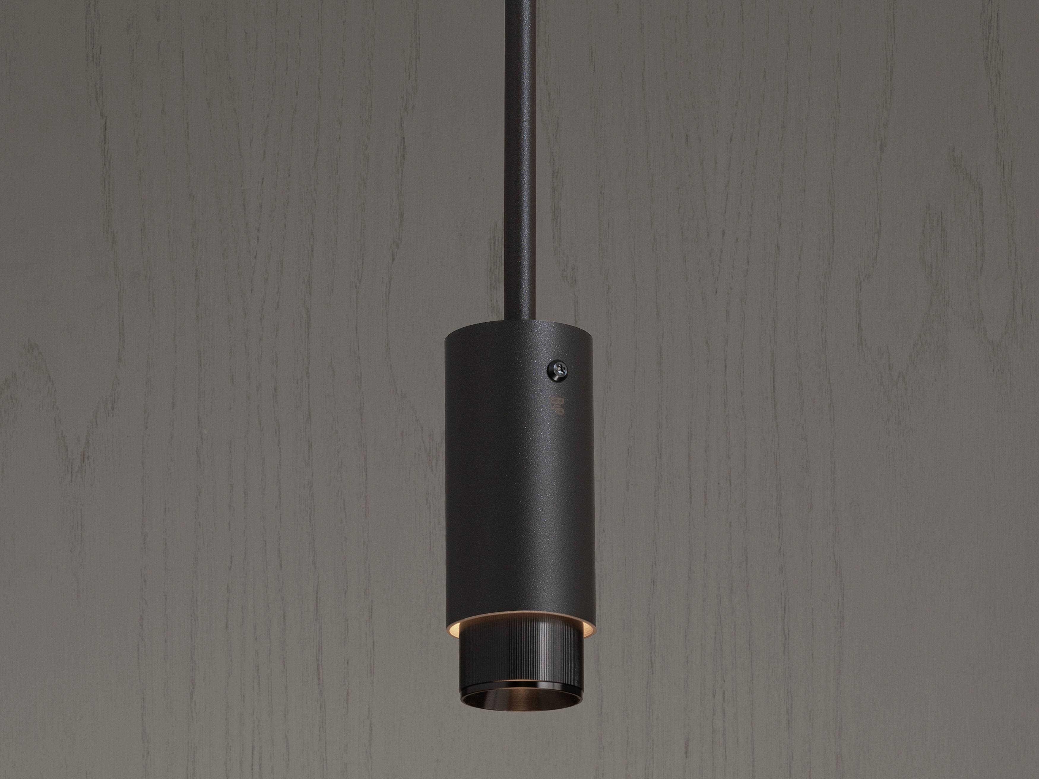 Buster + Punch Exhaust 1-Light Gun Metal Black Cylinder Mini Pendant