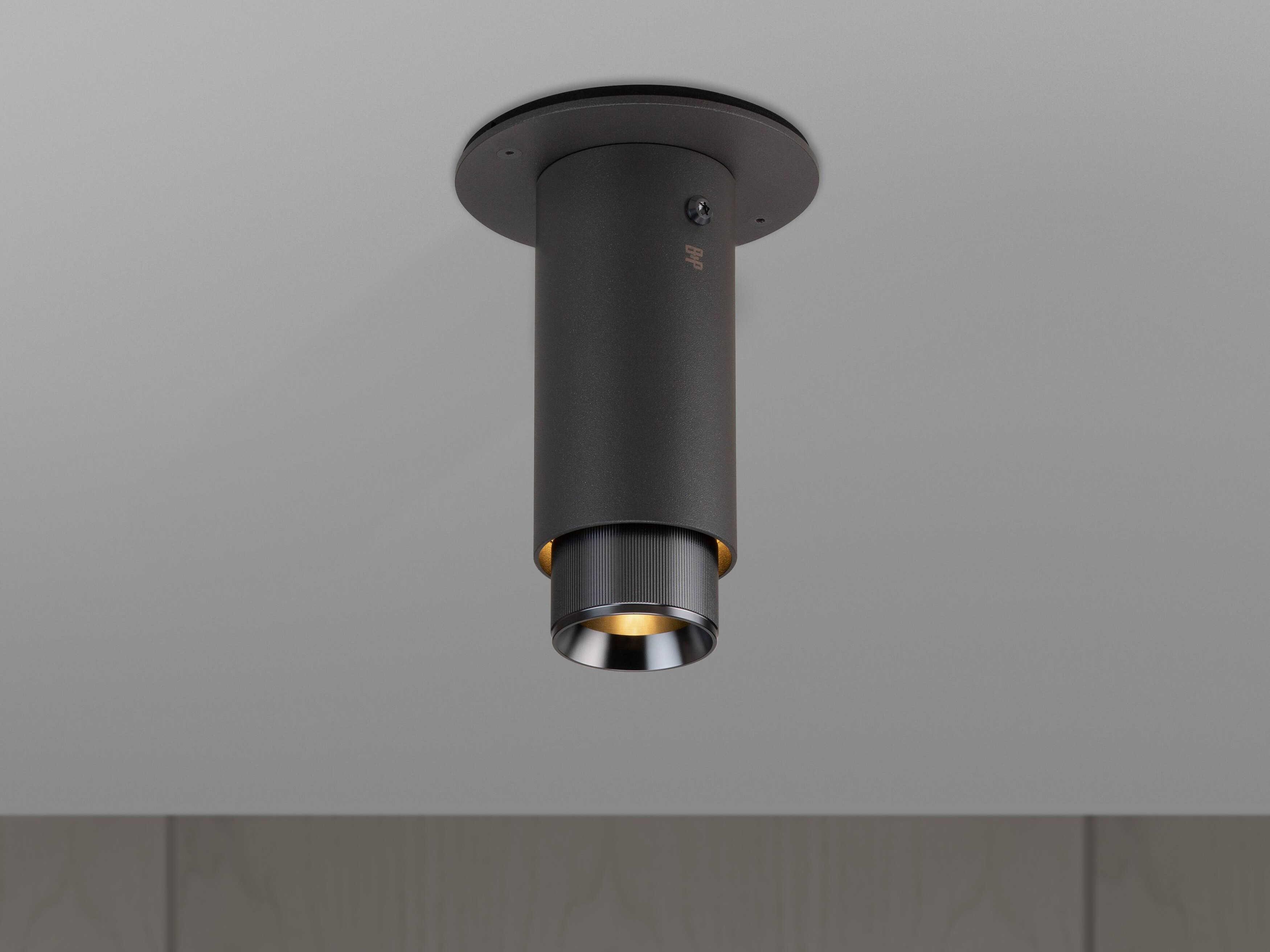 Buster + Punch Exhaust 1-Light Gun Metal Black Cylinder Spot Light