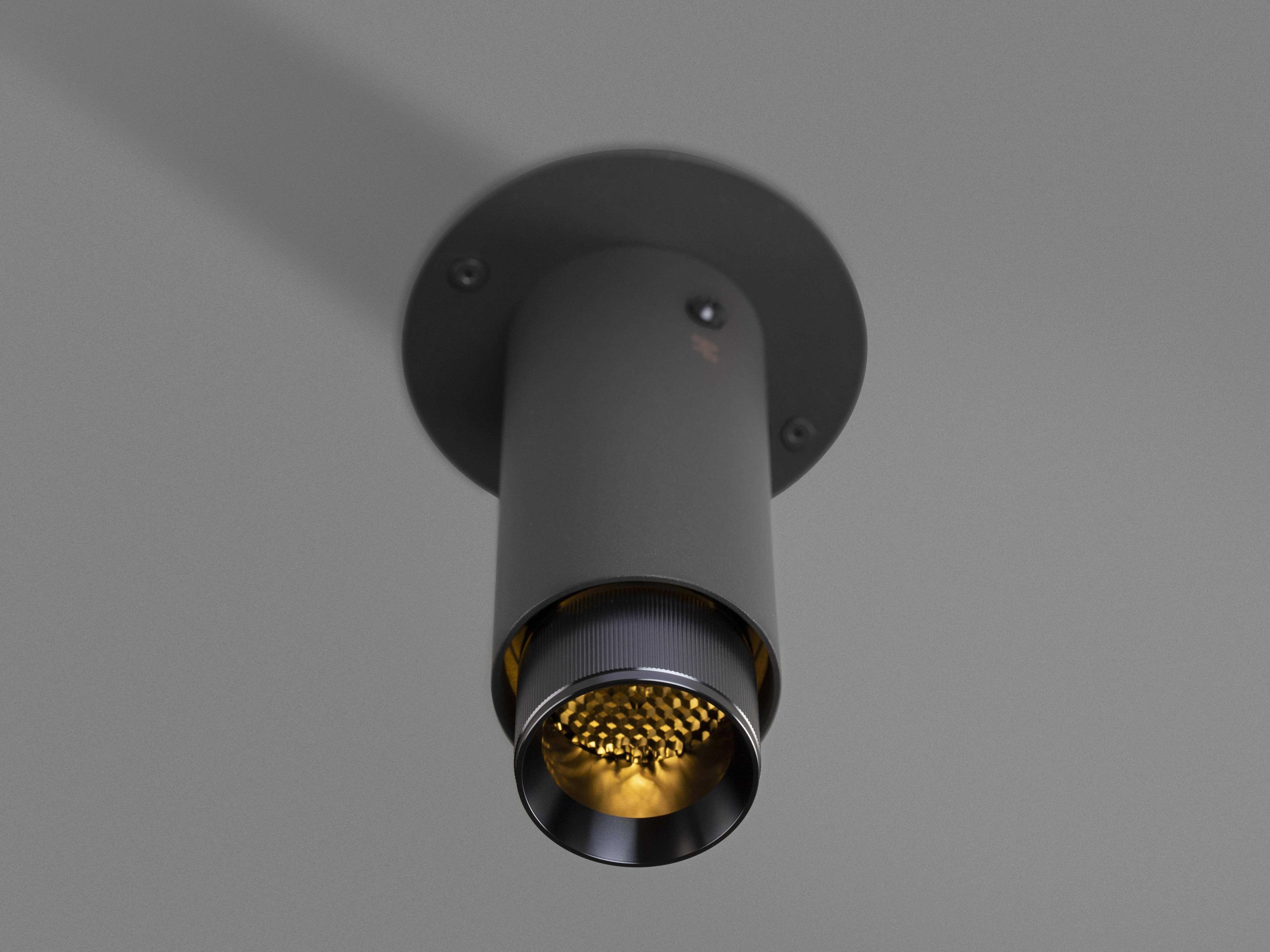 Buster + Punch Exhaust 1-Light Gun Metal Black Cylinder Spot Light