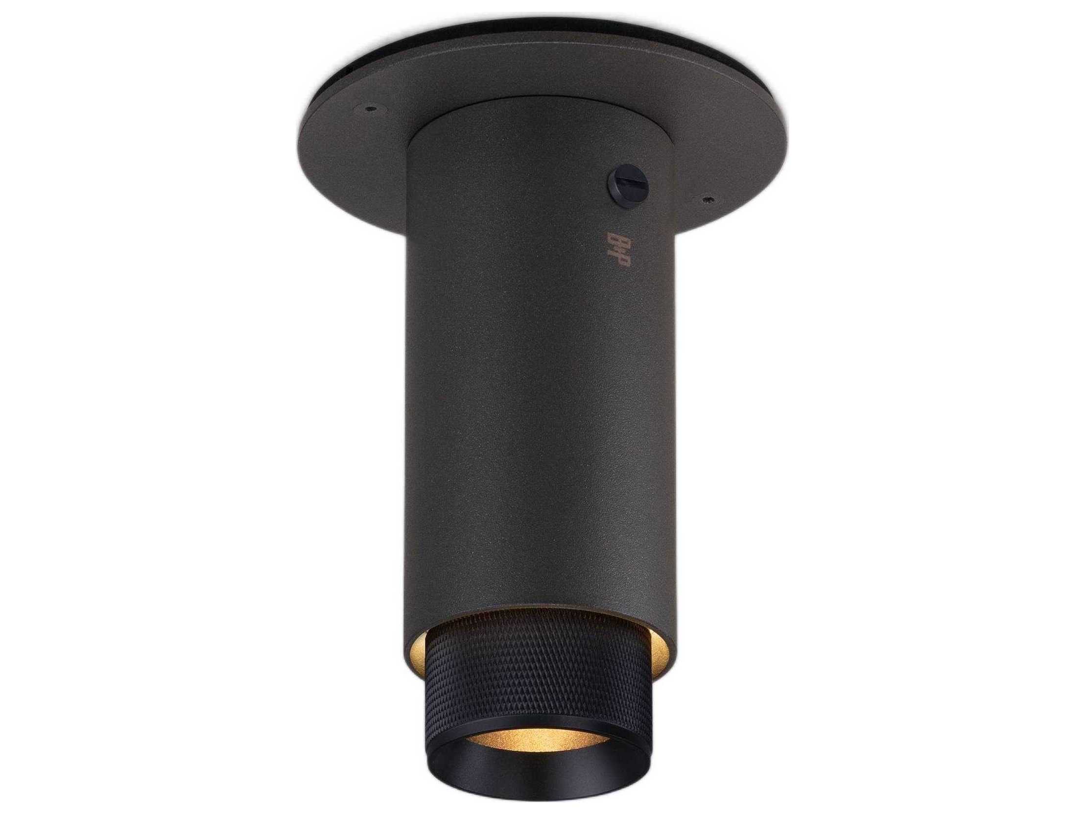Buster + Punch Exhaust 1-Light Black Cylinder Flush Mount